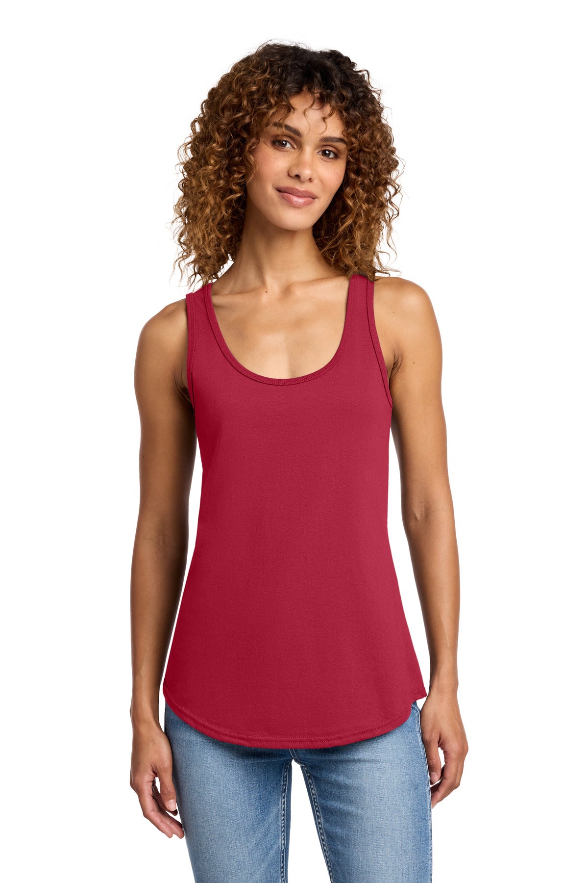 Custom logo Port & Co® Women's Core Cotton Tank Top.  LPC54TT in Red