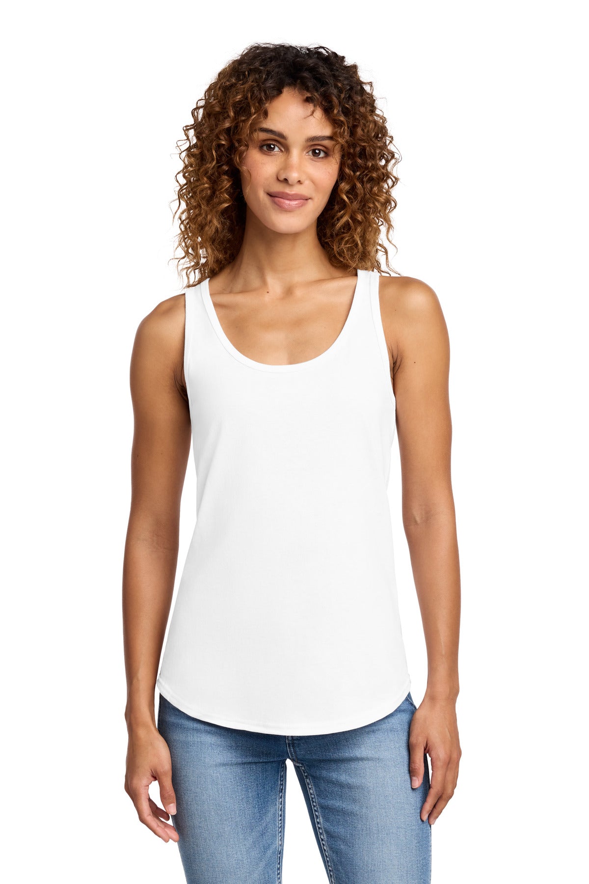 Custom logo Port & Co® Women's Core Cotton Tank Top.  LPC54TT in White