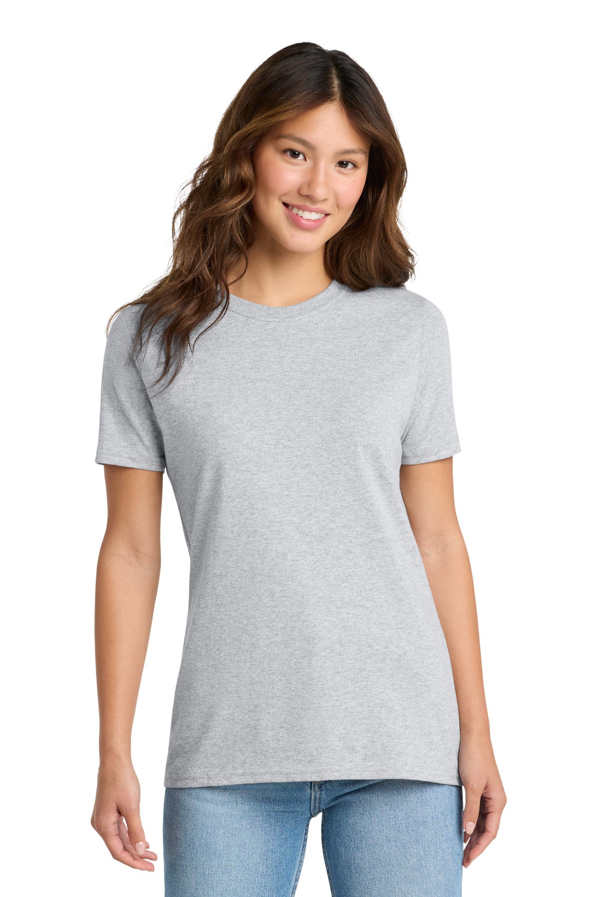 Custom logo Port & Co® Women's Core Cotton Tee. LPC54 in Ash