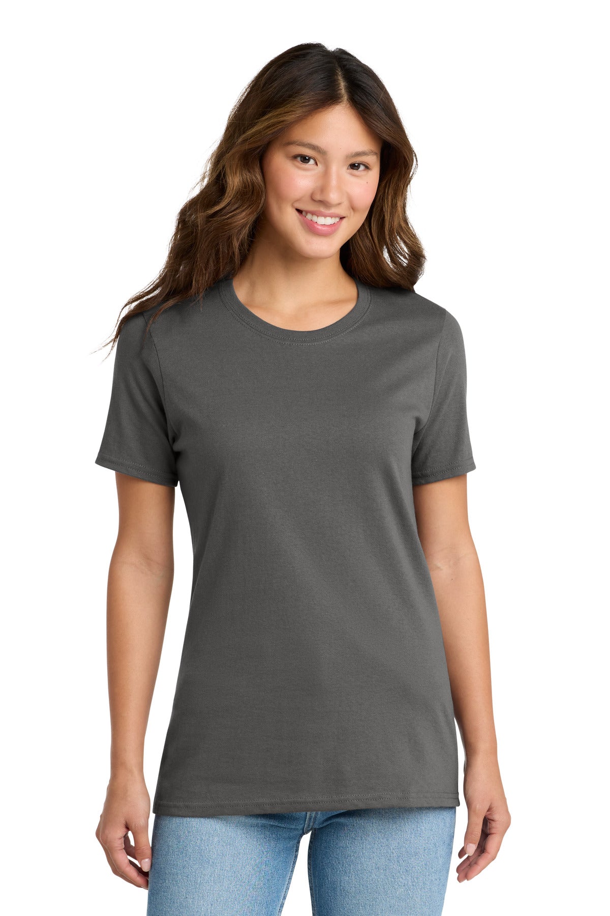 Custom logo Port & Co® Women's Core Cotton Tee. LPC54 in Charcoal
