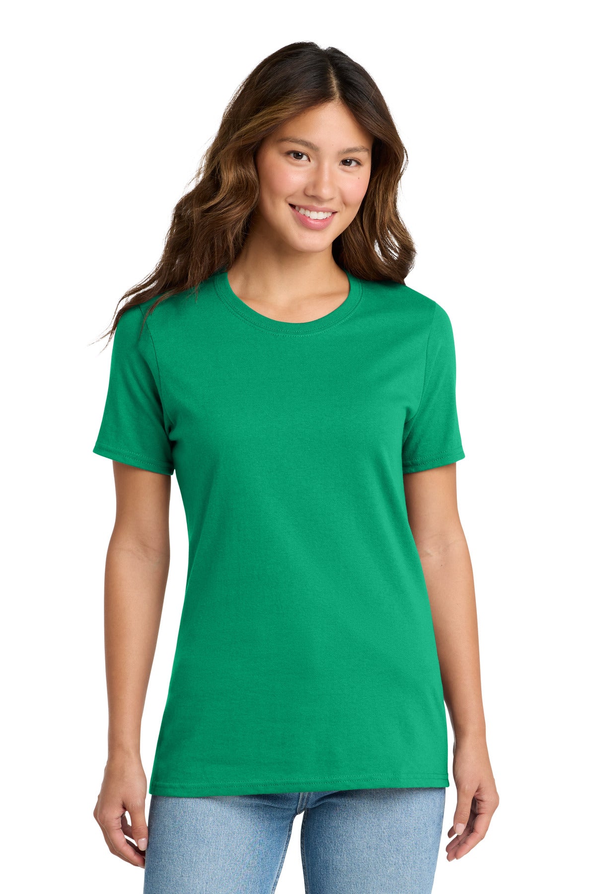 Custom logo Port & Co® Women's Core Cotton Tee. LPC54 in Kelly