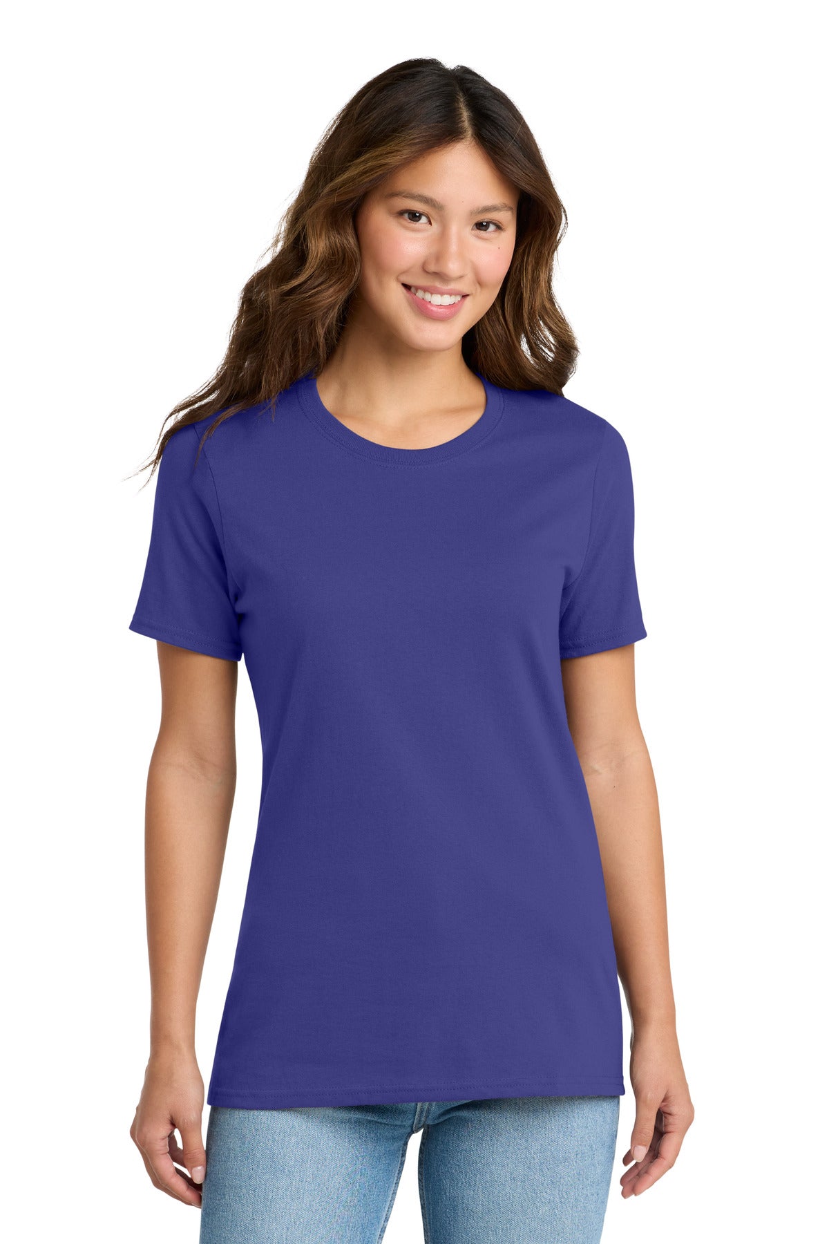 Custom logo Port & Co® Women's Core Cotton Tee. LPC54 in Purple