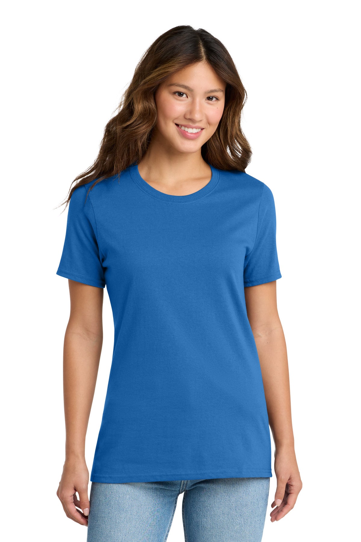 Custom logo Port & Co® Women's Core Cotton Tee. LPC54 in Royal