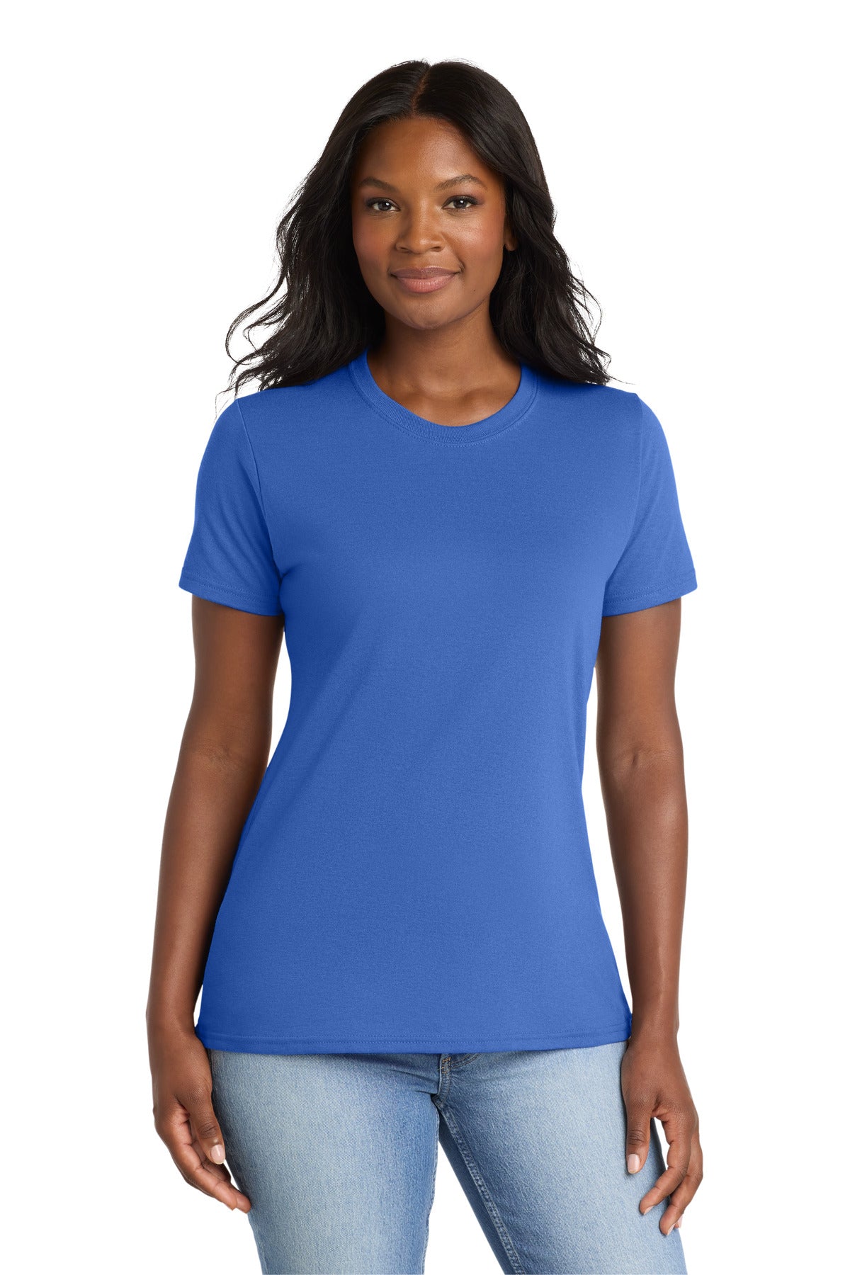Custom logo Port & Co® Women's Core Blend Tee. LPC55 in Royal