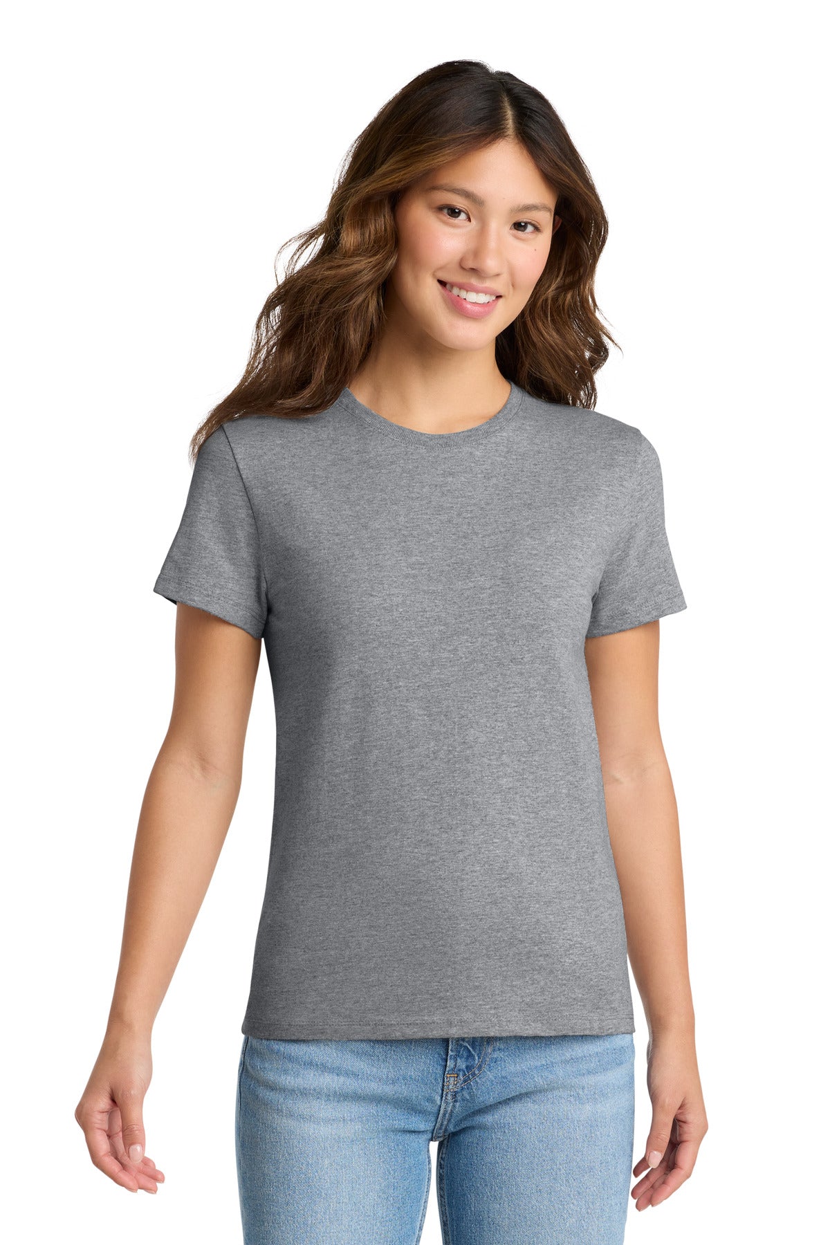 Custom logo Port & Co® Women's Essential Tee. LPC61 in Athletic Heather