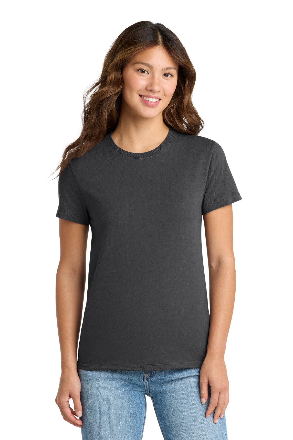 Custom logo Port & Co® Women's Essential Tee. LPC61 in Charcoal