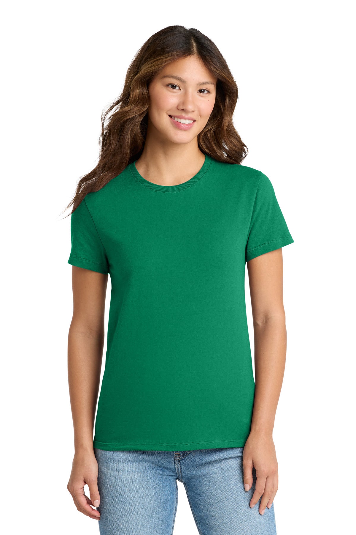 Custom logo Port & Co® Women's Essential Tee. LPC61 in Kelly