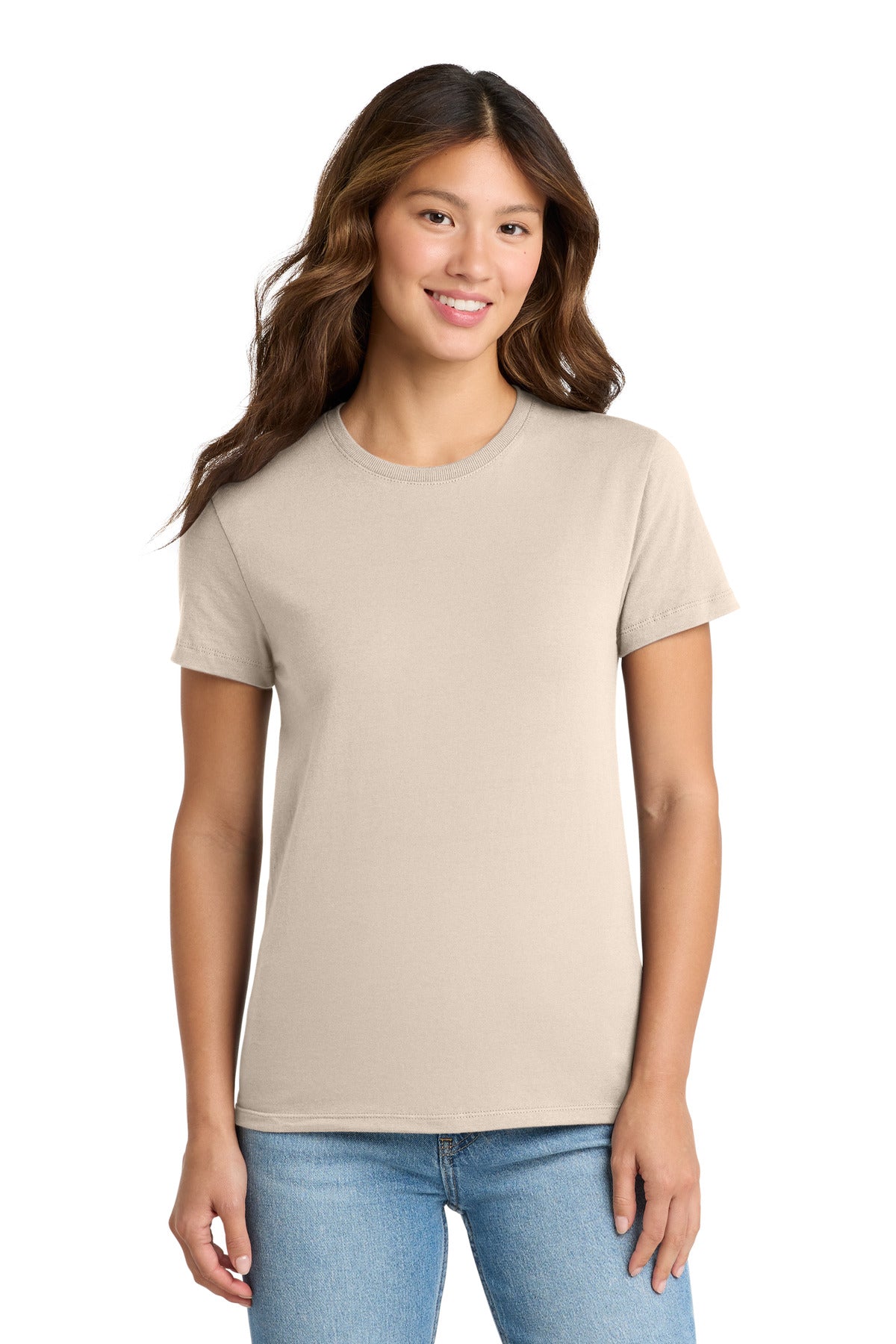 Custom logo Port & Co® Women's Essential Tee. LPC61 in Natural