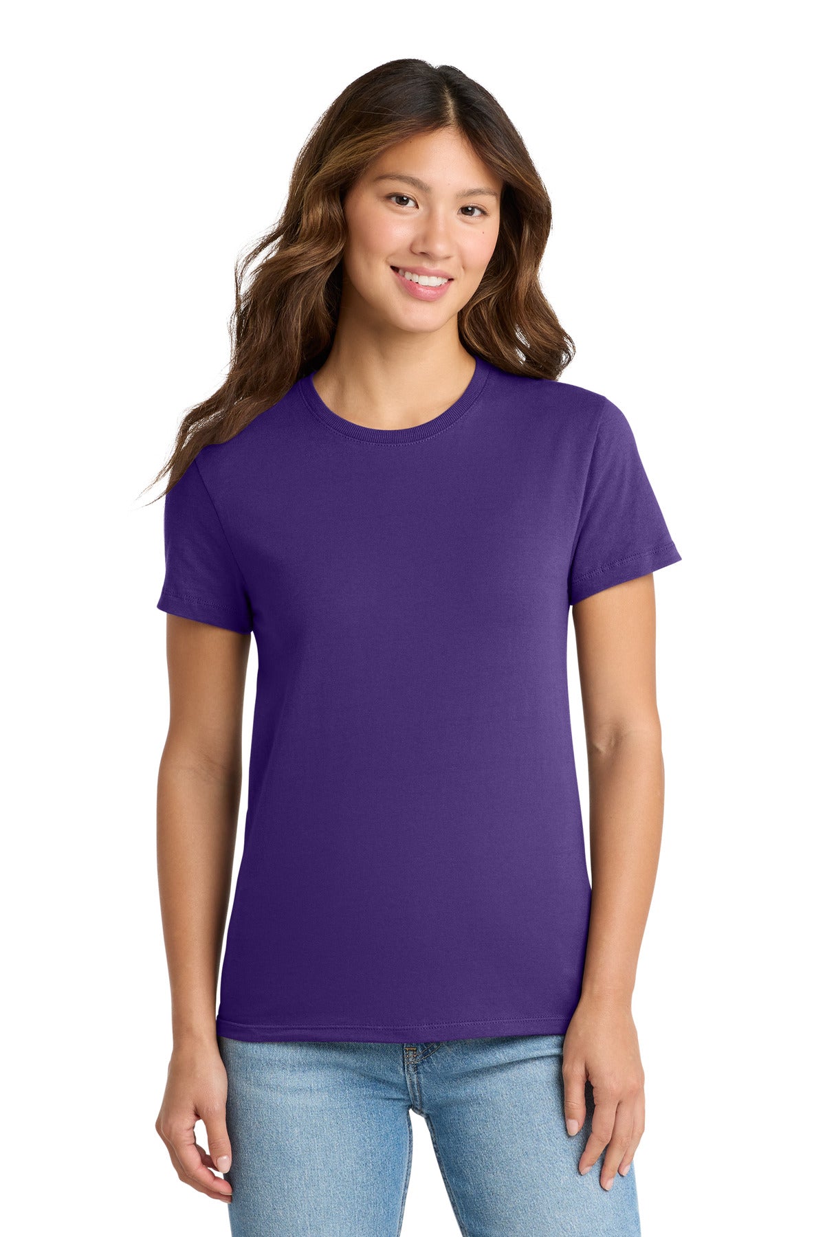 Custom logo Port & Co® Women's Essential Tee. LPC61 in Purple
