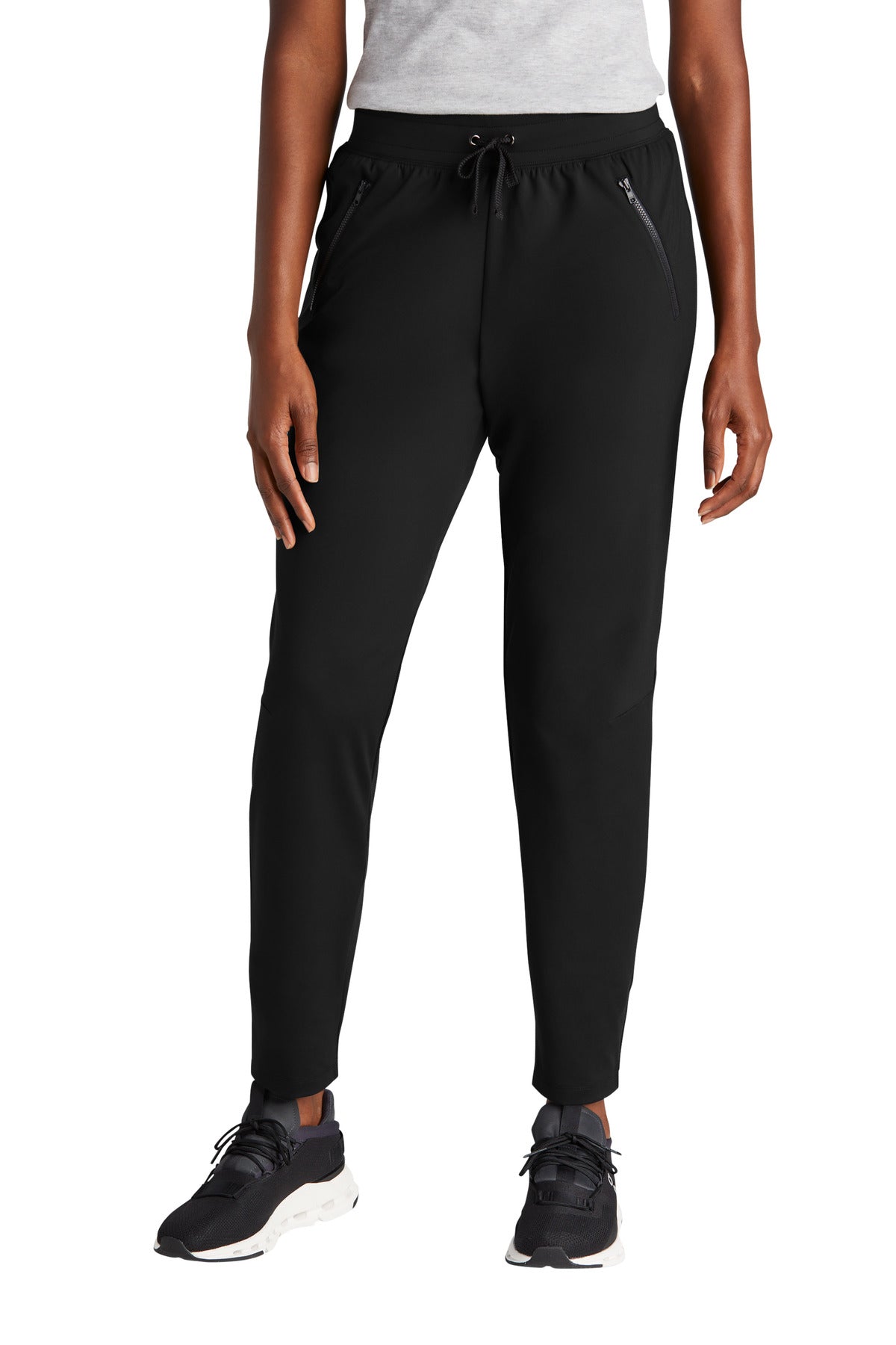 Custom logo Sport-Tek® Women's Circuit Jogger LPST871 in Deep Black
