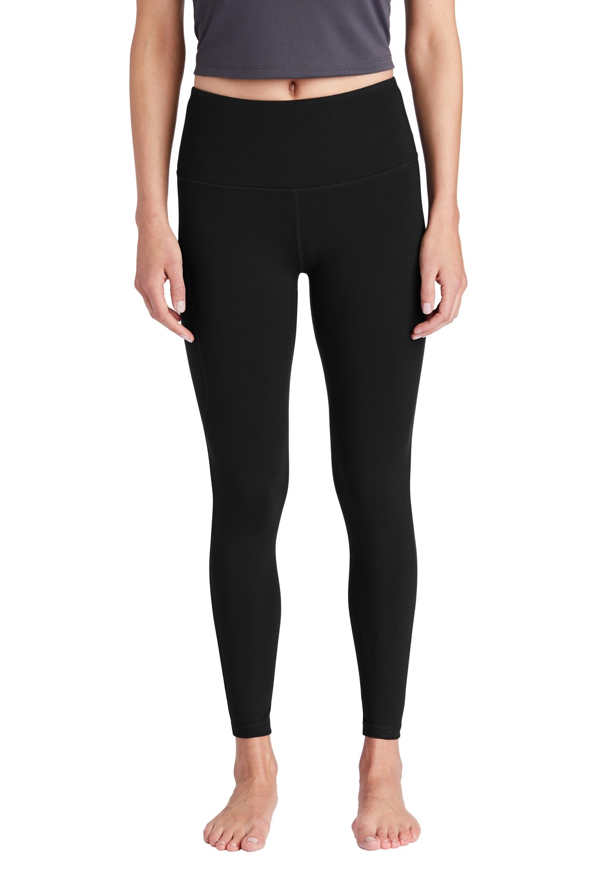 Custom logo Sport-Tek ® Women's High Rise 7/8 Legging LPST891 in Black