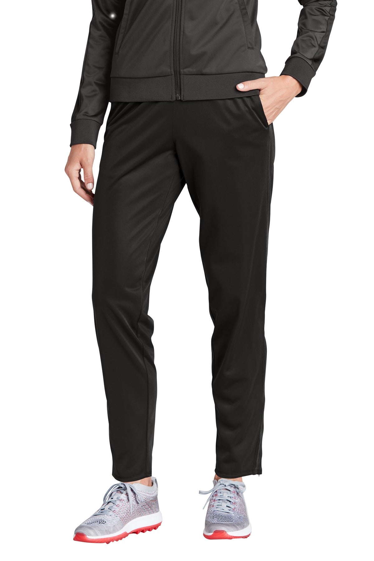 Custom logo Sport-Tek ® Women's Tricot Track Jogger. LPST95 in Black