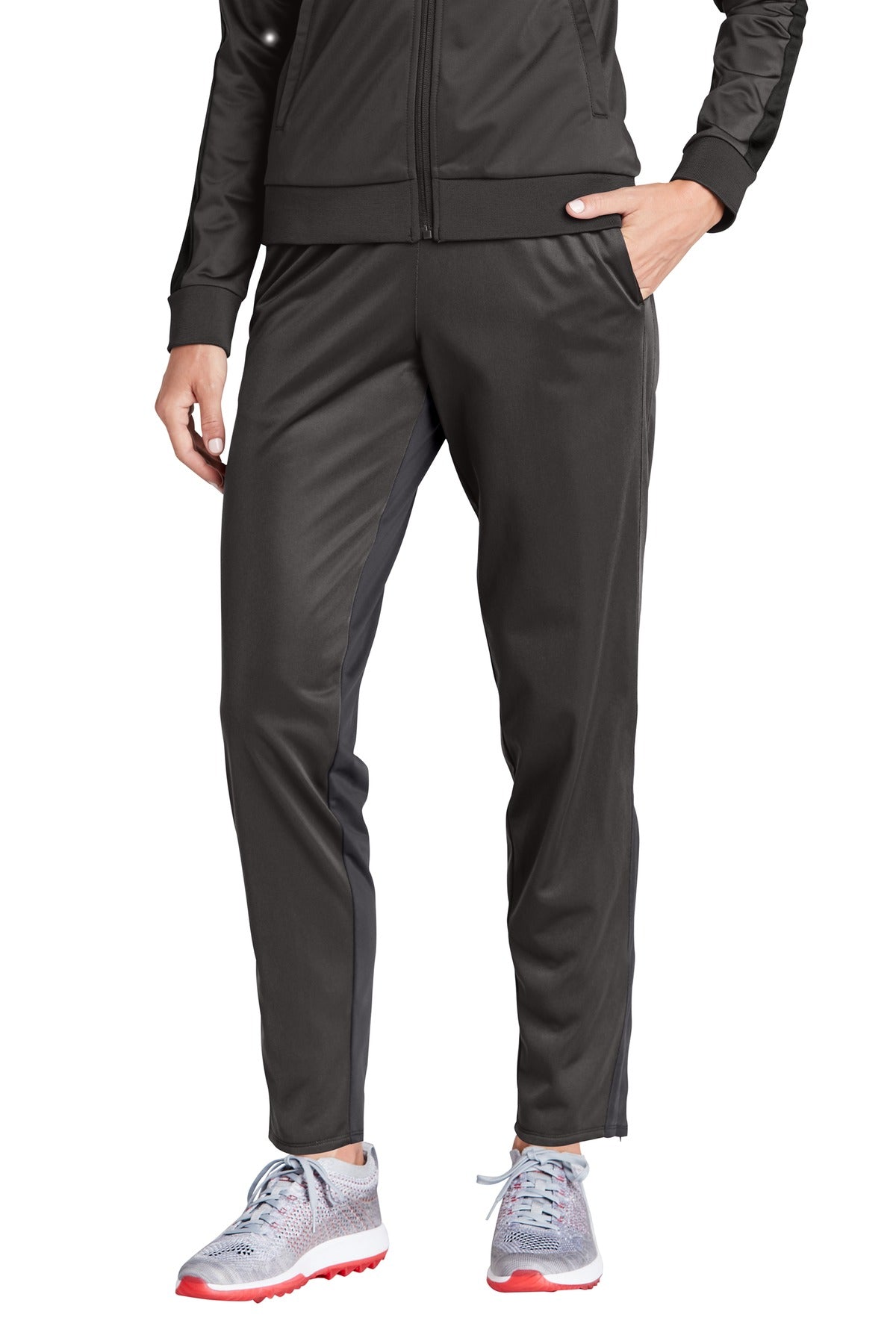 Custom logo Sport-Tek ® Women's Tricot Track Jogger. LPST95 in Graphite