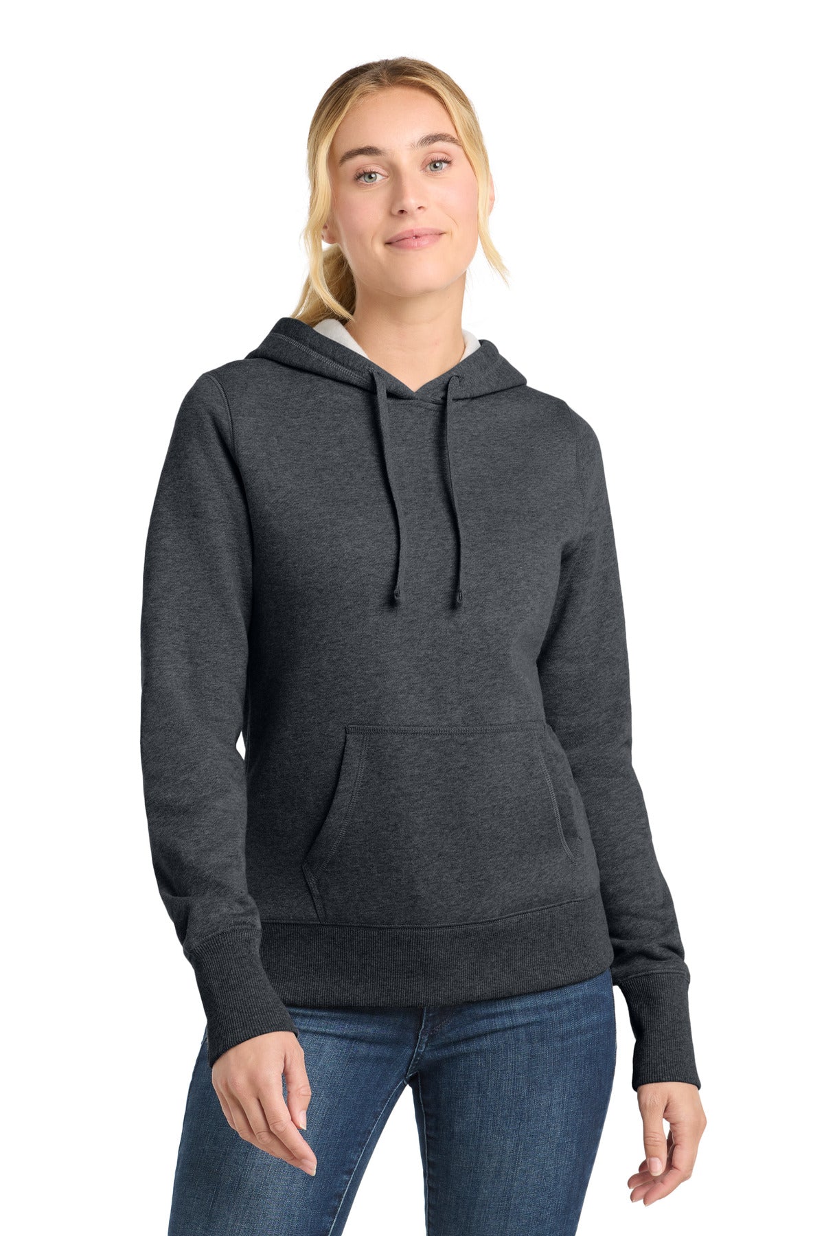 Custom logo Sport-Tek® Women's Pullover Hooded Sweatshirt. LST254 in Graphite Heather