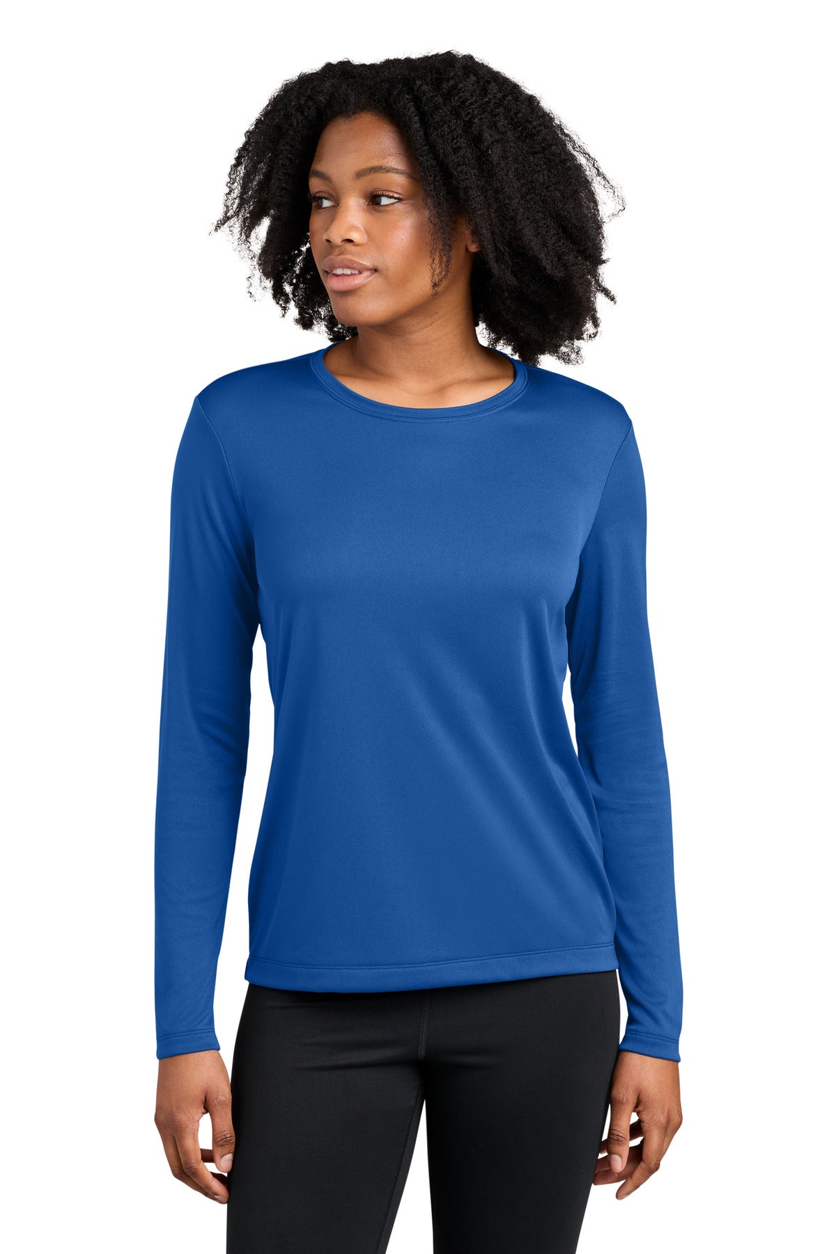 Custom logo Sport-Tek® Women's Competitor™ Long Sleeve Crewneck LST350LS in True Royal