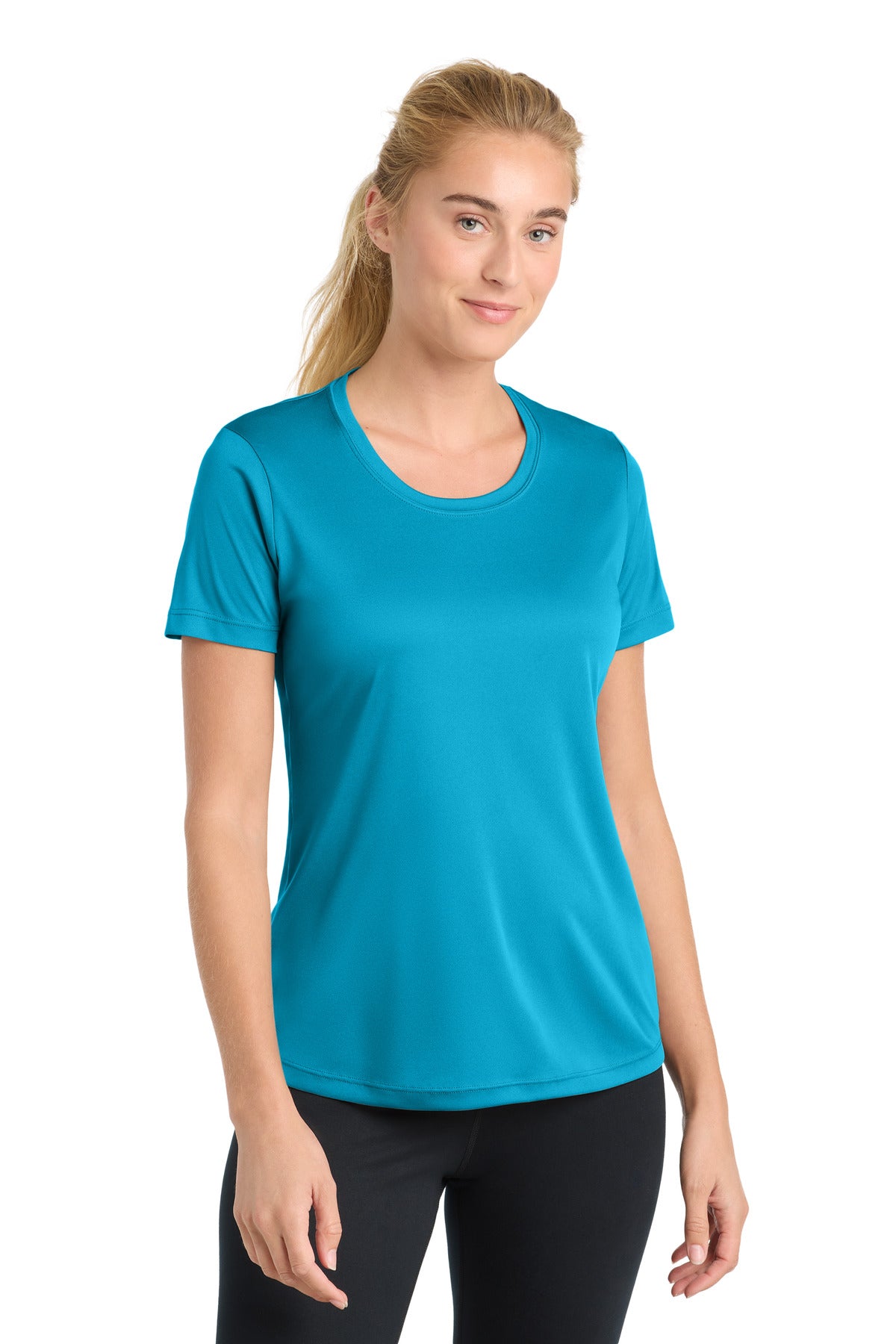 Custom logo Sport-Tek® Women's PosiCharge® Competitor™ Tee. LST350 in Atomic Blue