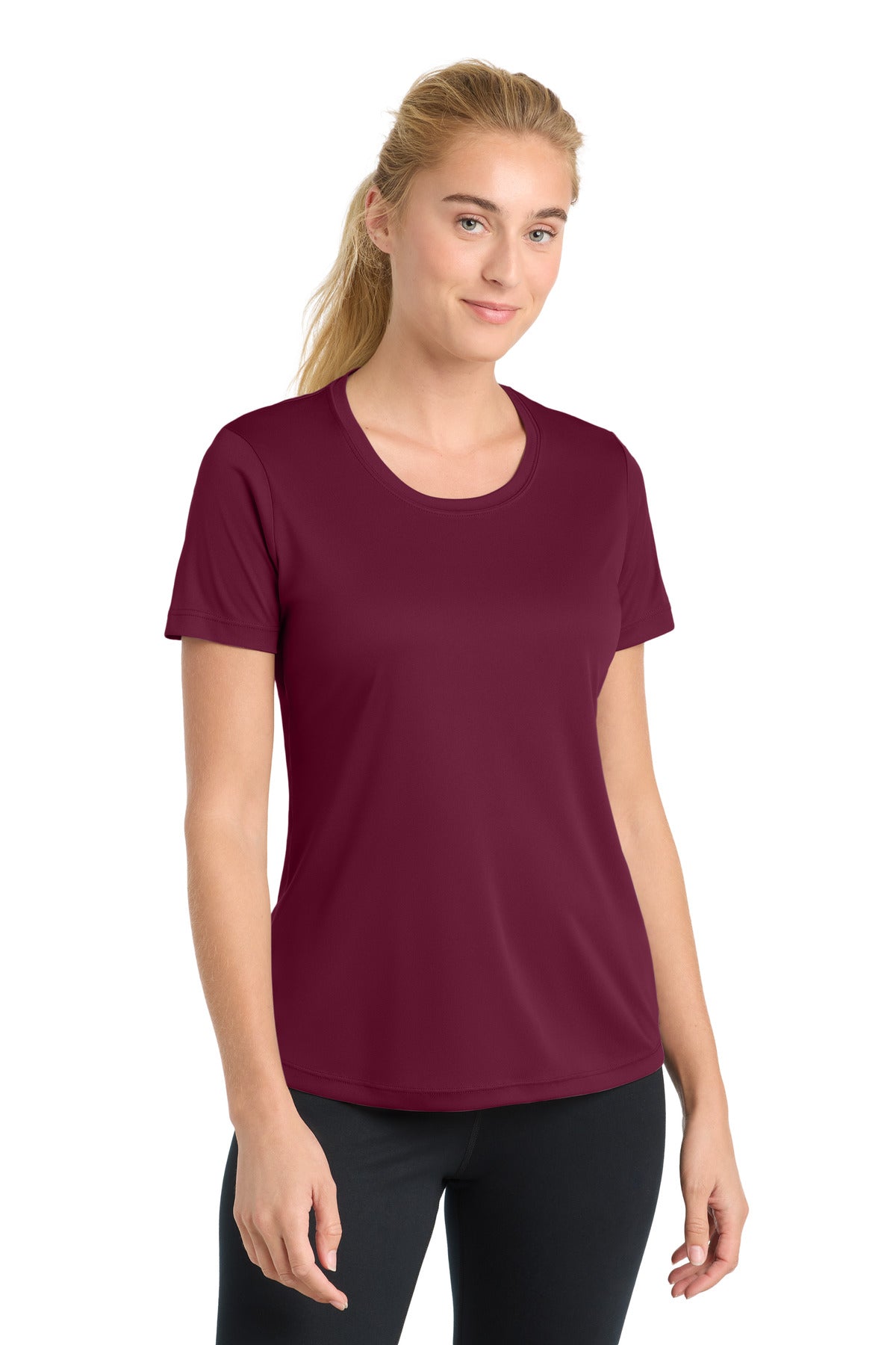 Custom logo Sport-Tek® Women's PosiCharge® Competitor™ Tee. LST350 in Cardinal
