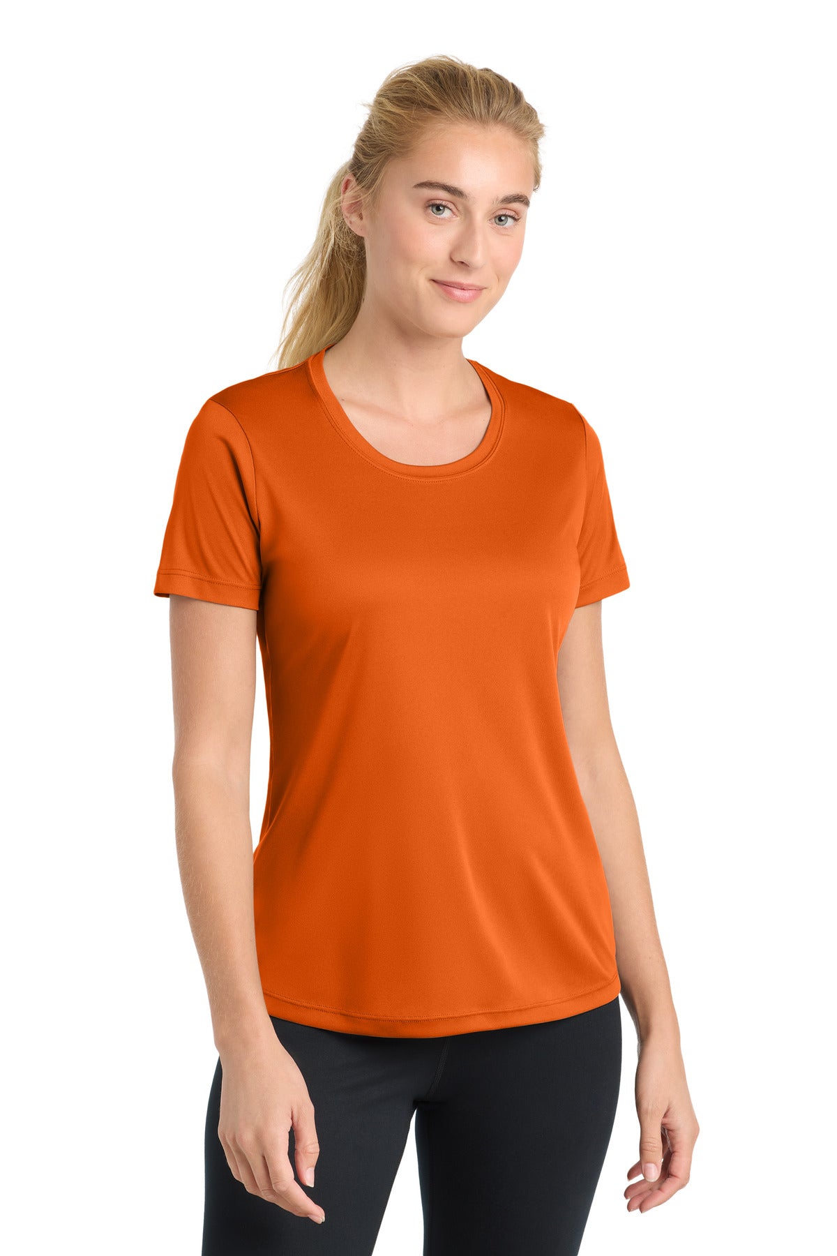 Custom logo Sport-Tek® Women's PosiCharge® Competitor™ Tee. LST350 in Deep Orange