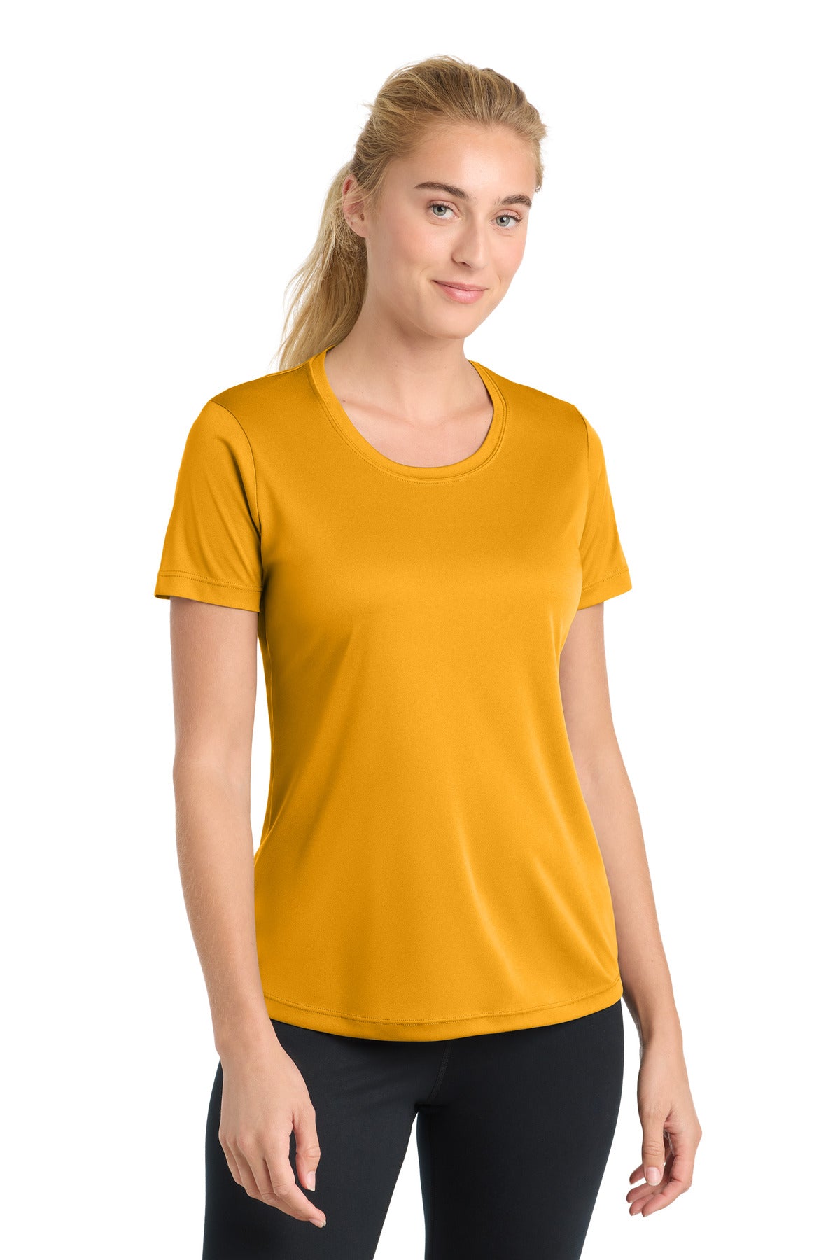 Custom logo Sport-Tek® Women's PosiCharge® Competitor™ Tee. LST350 in Gold