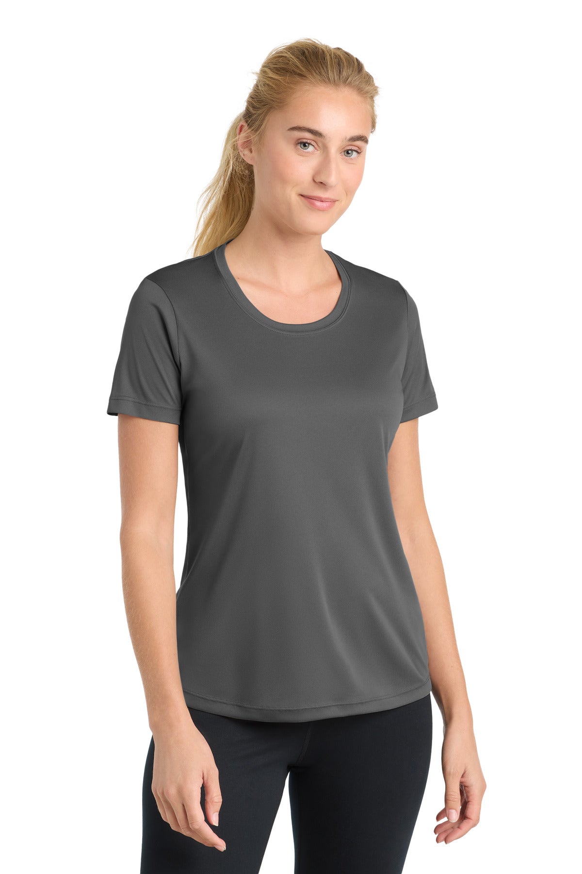 Custom logo Sport-Tek® Women's PosiCharge® Competitor™ Tee. LST350 in Iron Grey