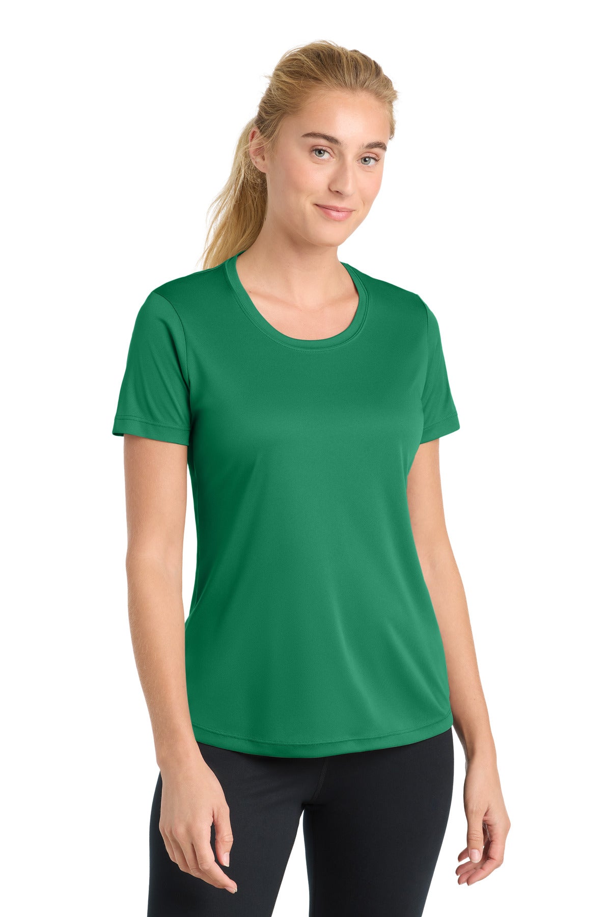 Custom logo Sport-Tek® Women's PosiCharge® Competitor™ Tee. LST350 in Kelly Green
