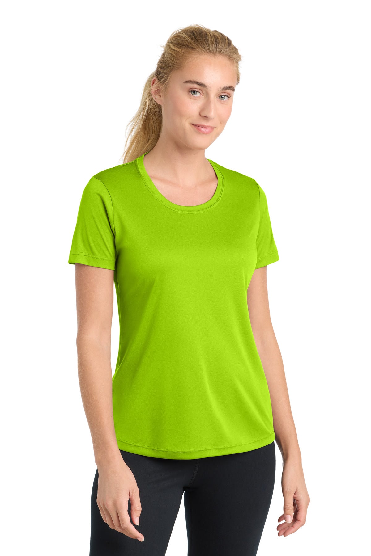 Custom logo Sport-Tek® Women's PosiCharge® Competitor™ Tee. LST350 in Lime Shock