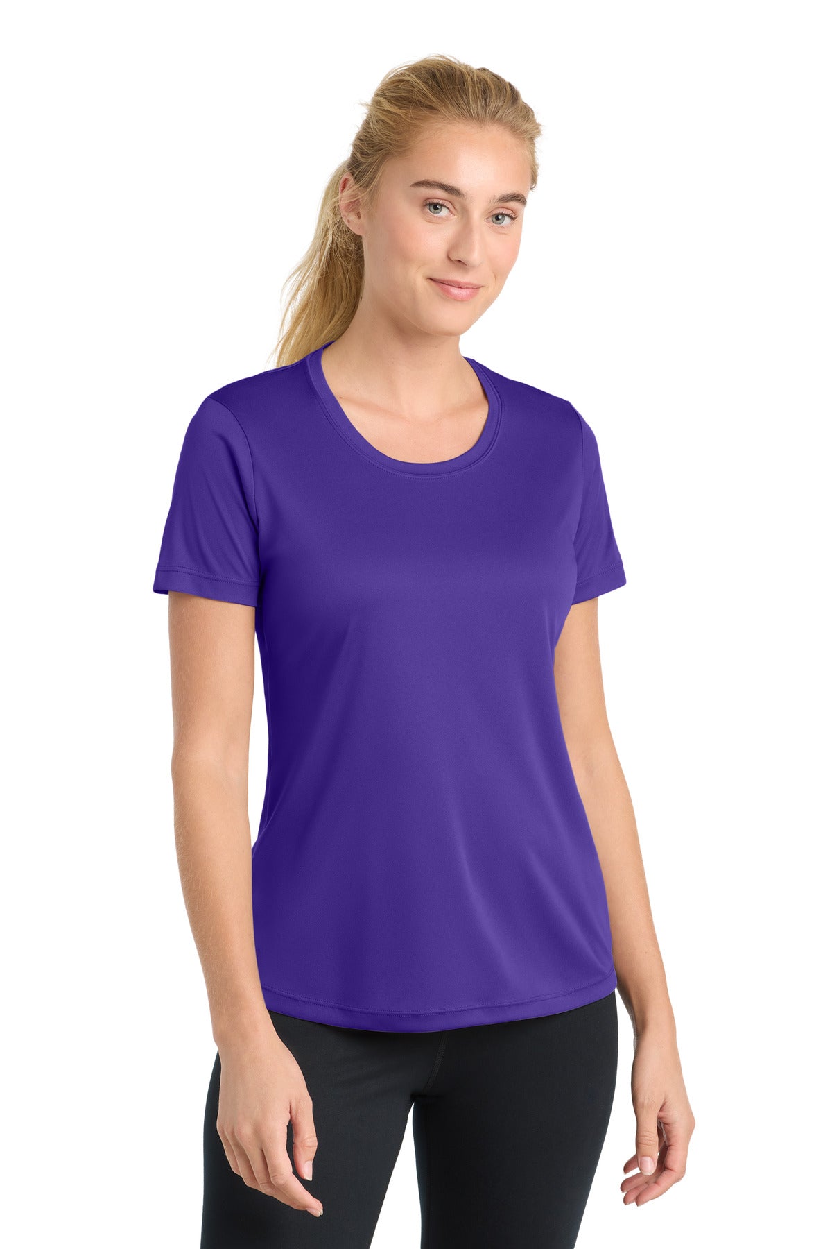 Custom logo Sport-Tek® Women's PosiCharge® Competitor™ Tee. LST350 in Purple