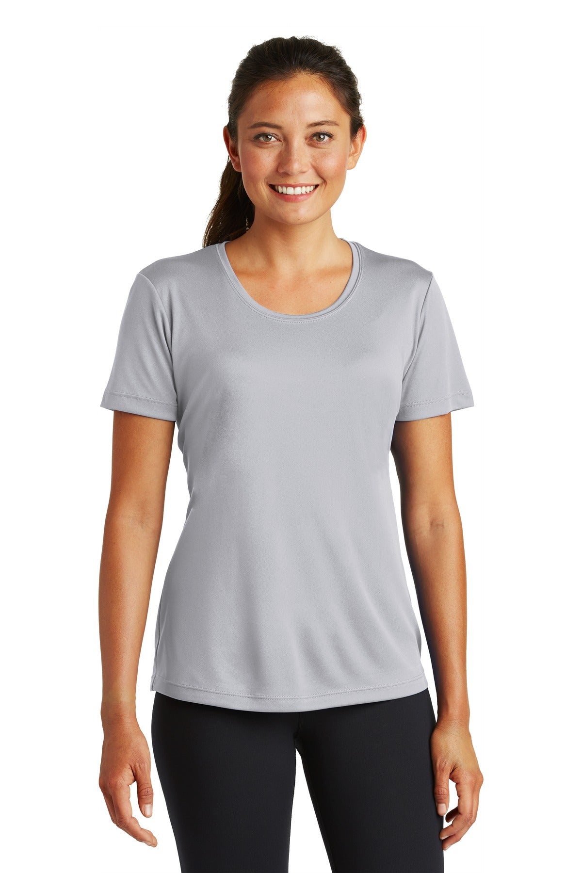 Custom logo Sport-Tek® Women's PosiCharge® Competitor™ Tee. LST350 in Silver