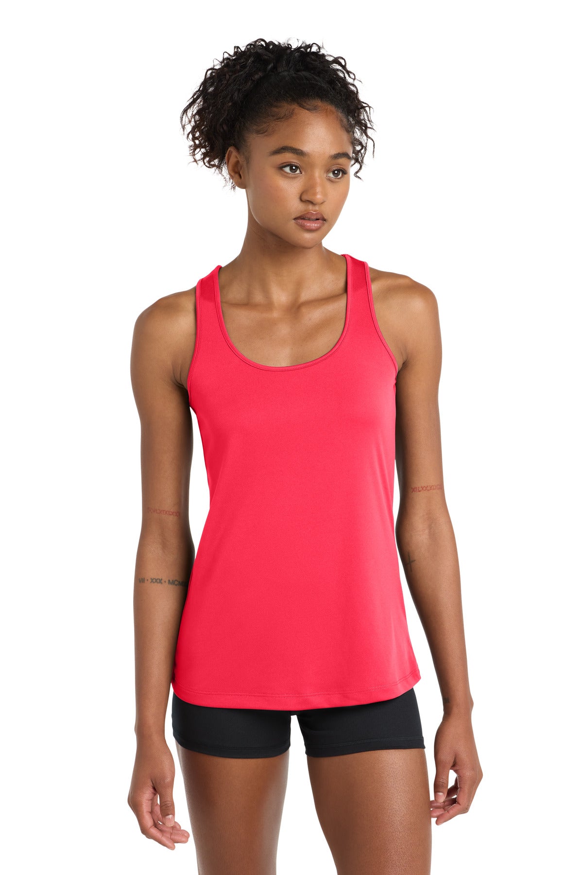 Custom logo Sport-Tek® Women's PosiCharge® Competitor™ Racerback Tank. LST356 in Hot Coral