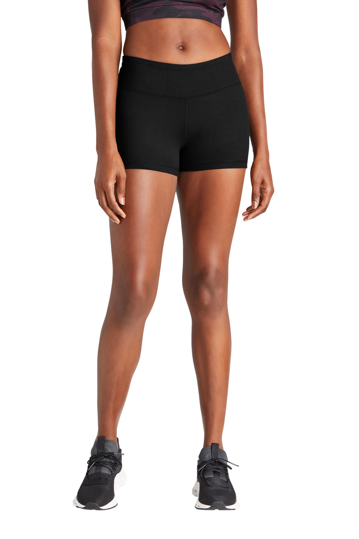 Custom logo Sport-Tek® Women's Interval 3  Short LST475 in Black