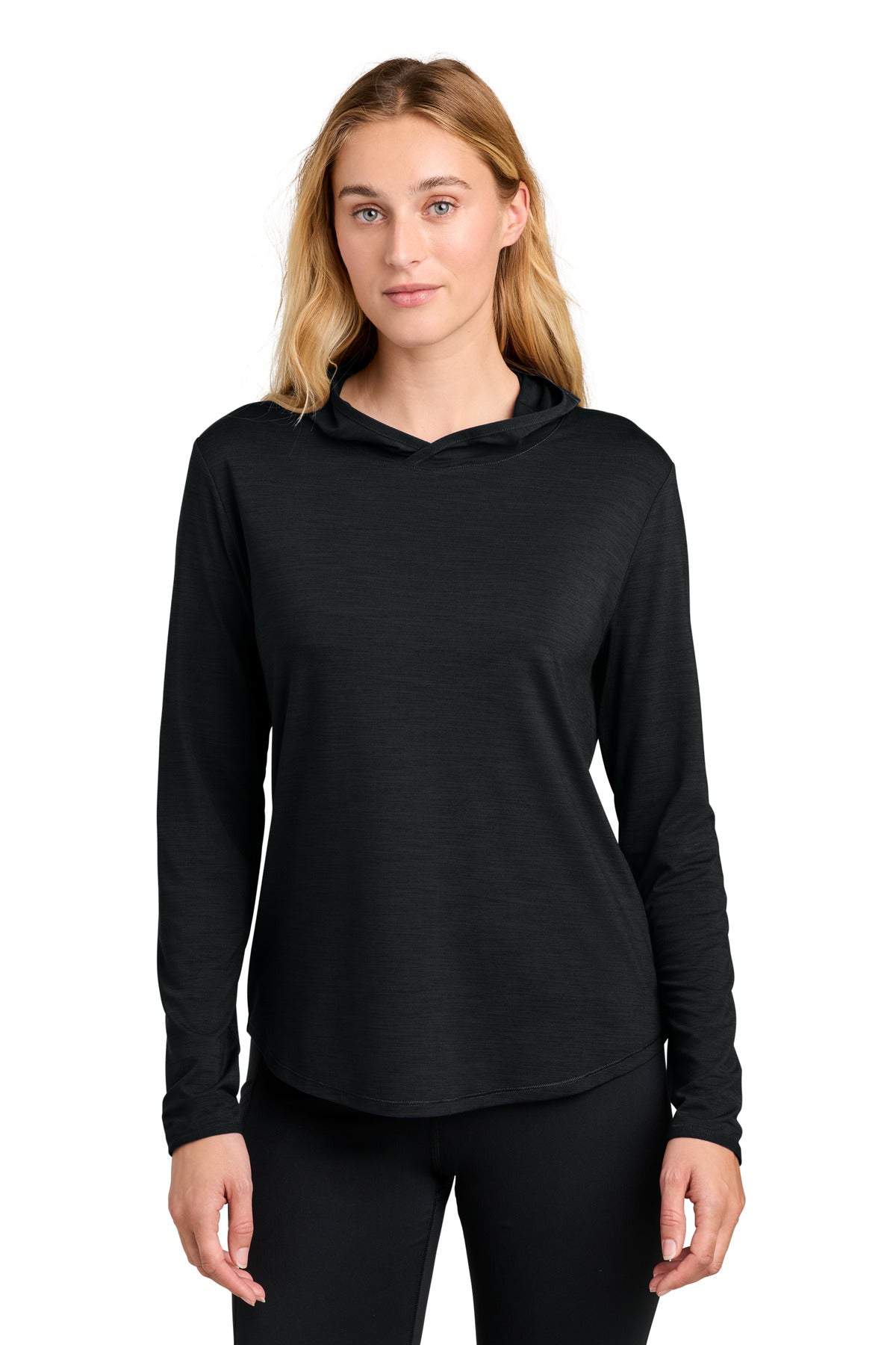 Custom logo Sport-Tek® Women's Versa Long Sleeve Pullover Hoodie LST492 in Black