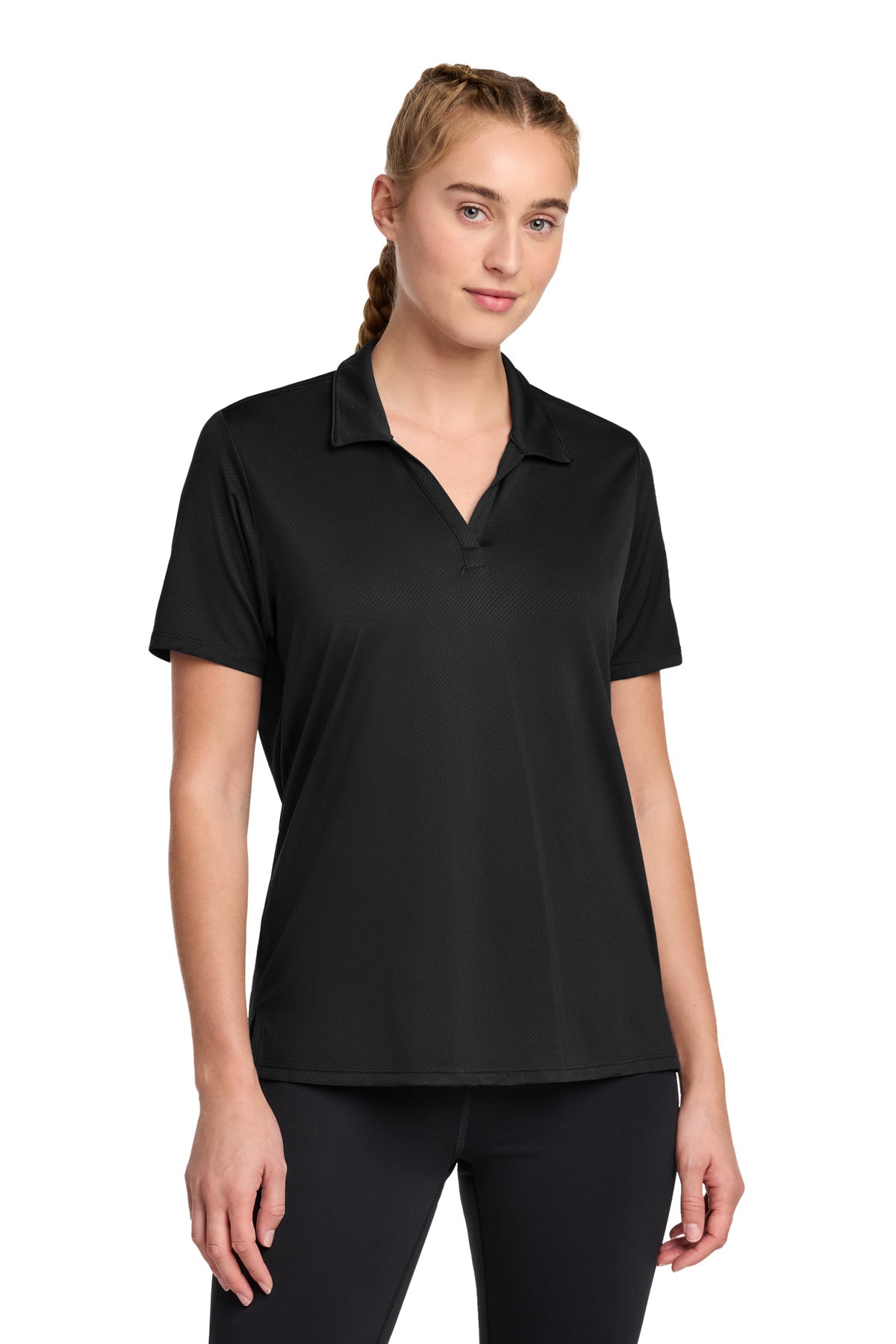 Custom logo Sport-Tek® Women's Sideline Polo LST535 in Black