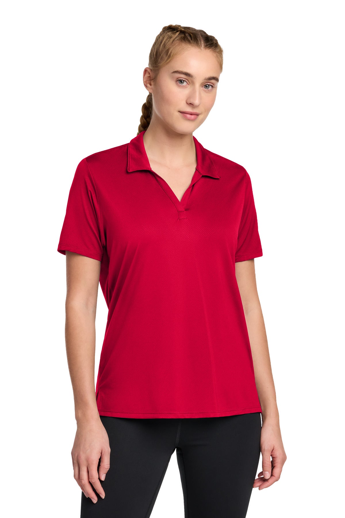 Custom logo Sport-Tek® Women's Sideline Polo LST535 in Deep Red