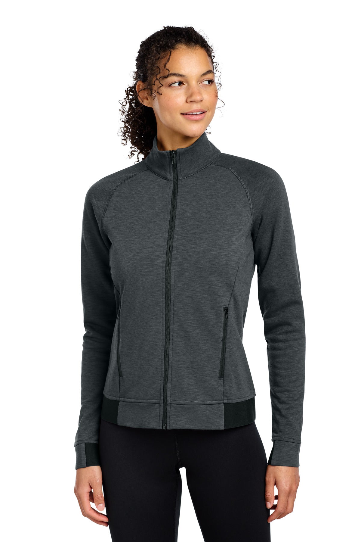 Custom logo Sport-Tek® Women's PosiCharge® Strive Full-Zip LST570 in Graphite