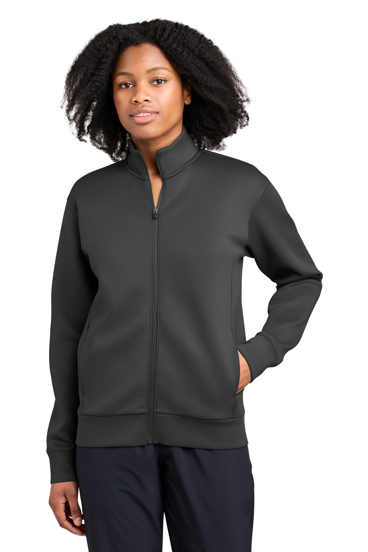 Custom logo Sport-Tek® Women's Pro Perform Full-Zip LST582 in Iron Grey