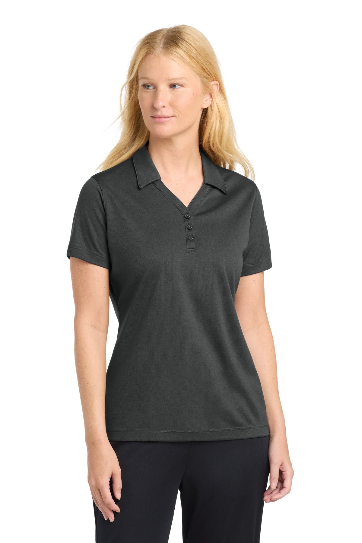 Custom logo Sport-Tek® Women's PosiCharge® Micro-Mesh Polo. LST680 in Iron Grey