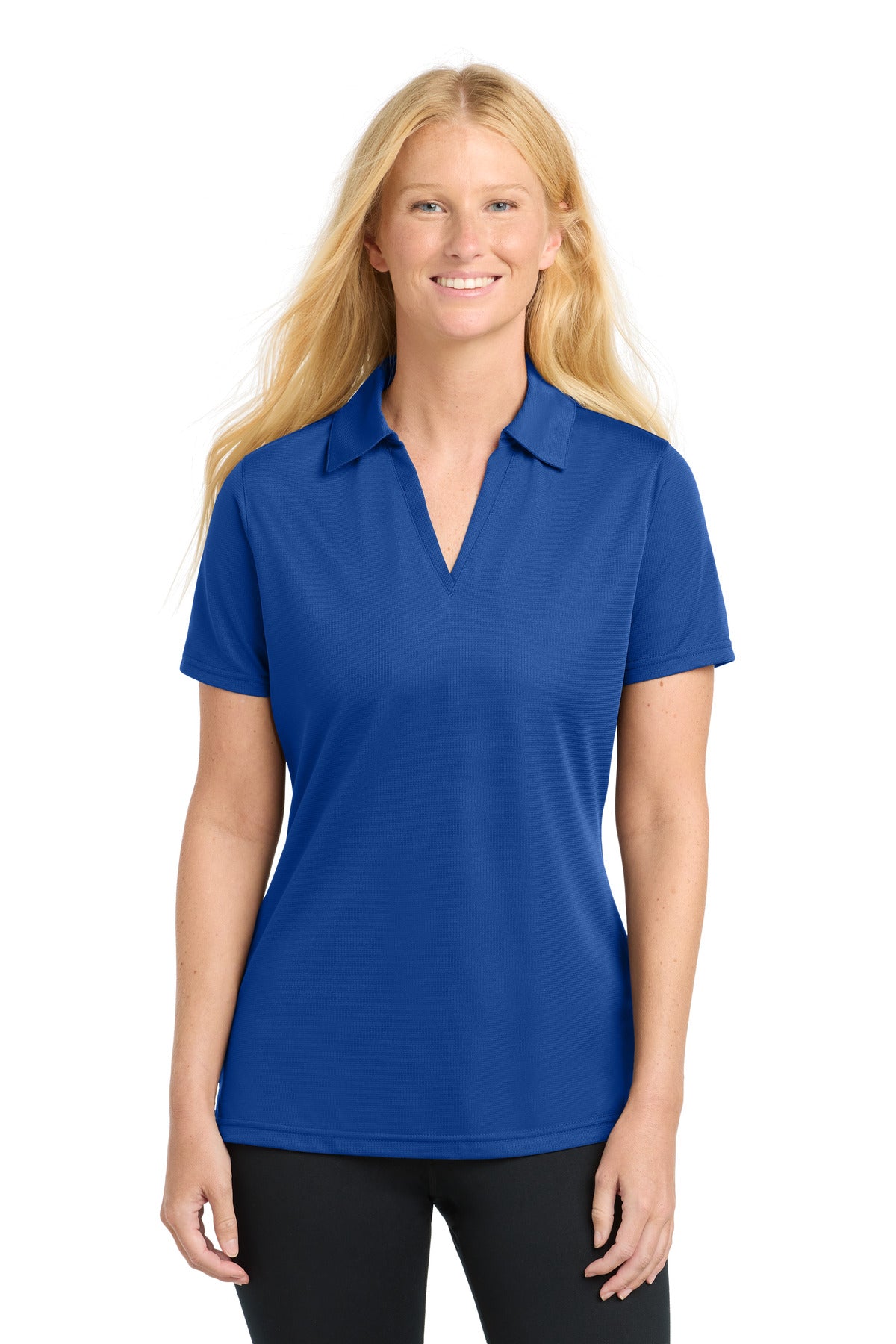 Custom logo Sport-Tek® Women's PosiCharge® Active Textured Polo. LST690 in True Royal