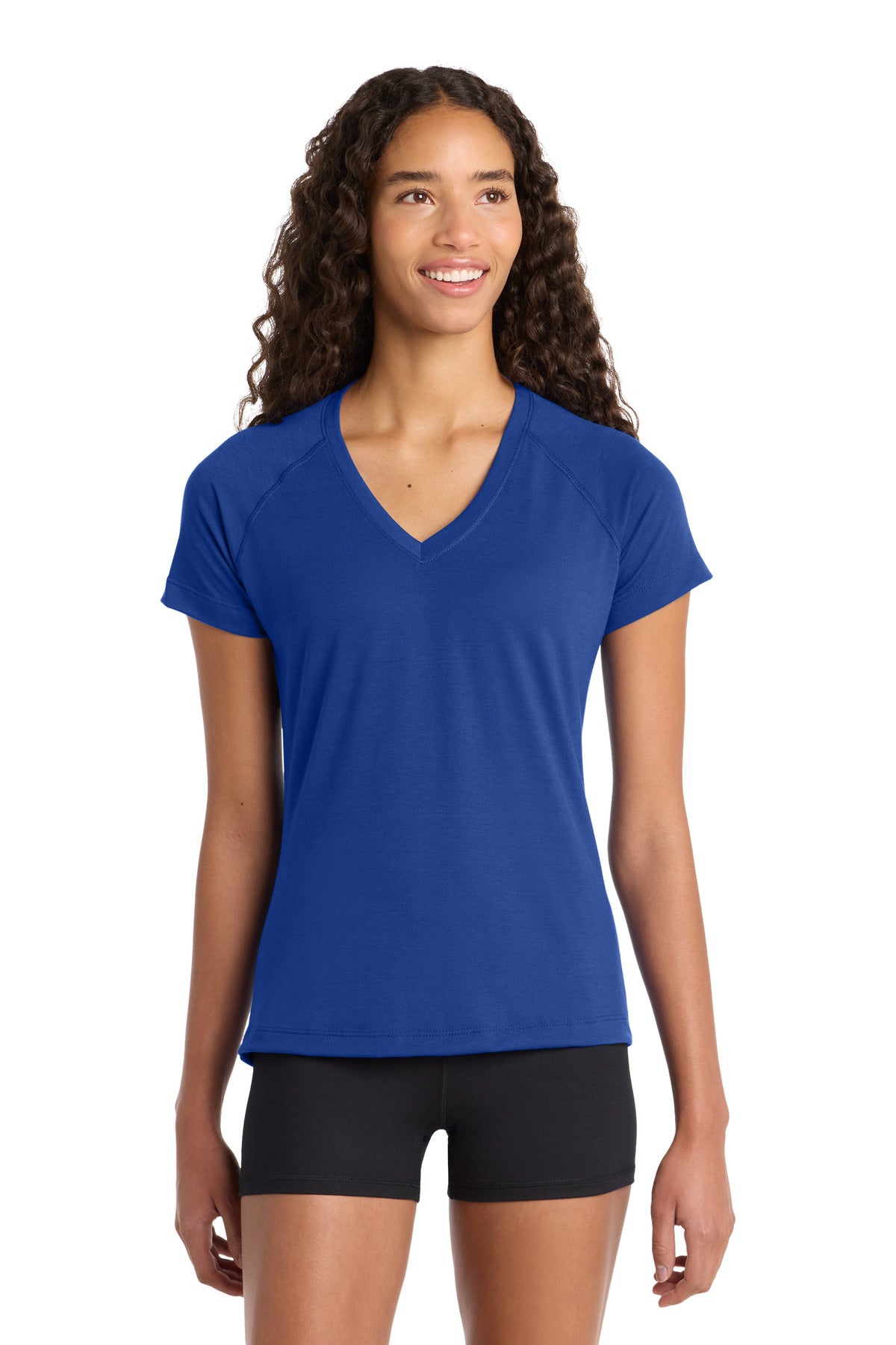 Custom logo Sport-Tek® Women's Ultimate Performance V-Neck. LST700 in True Royal