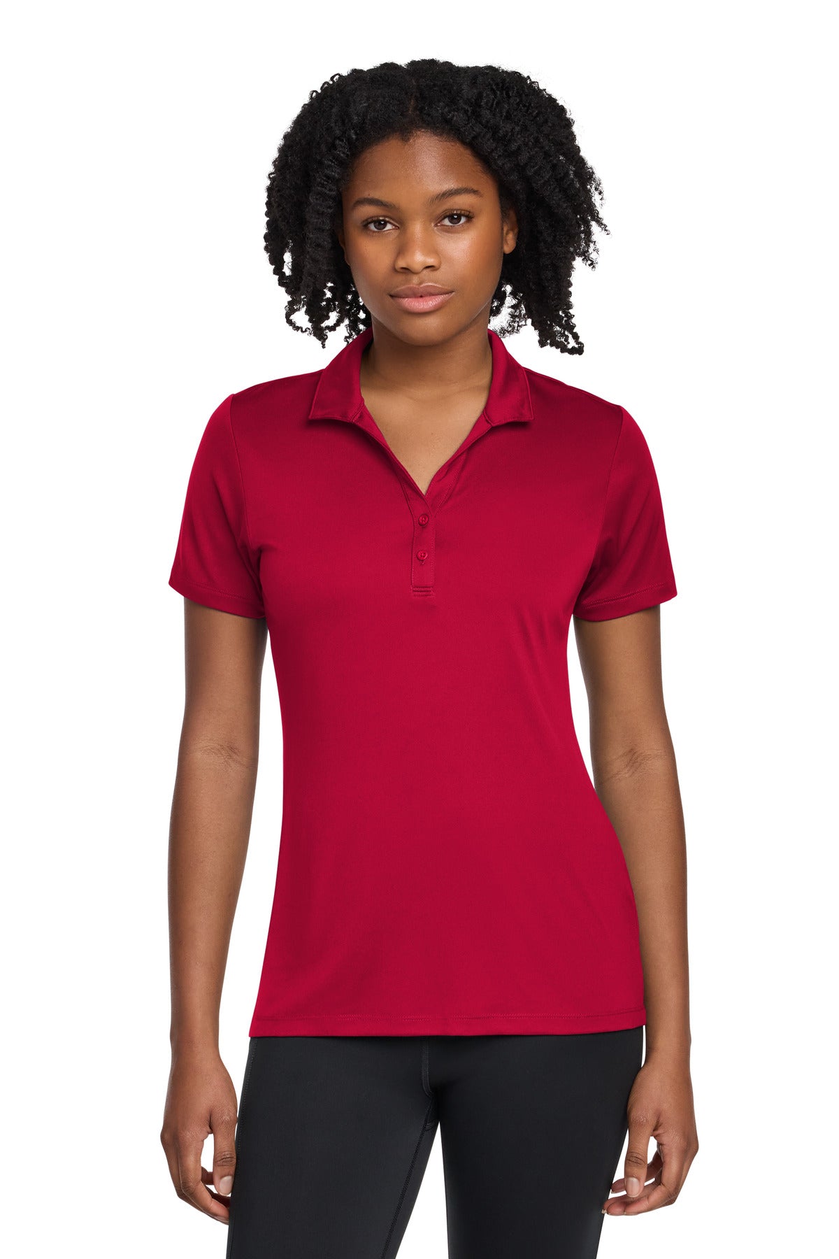 Custom logo Sport-Tek® Women's PosiCharge® Re-Compete Polo LST725 in Deep Red