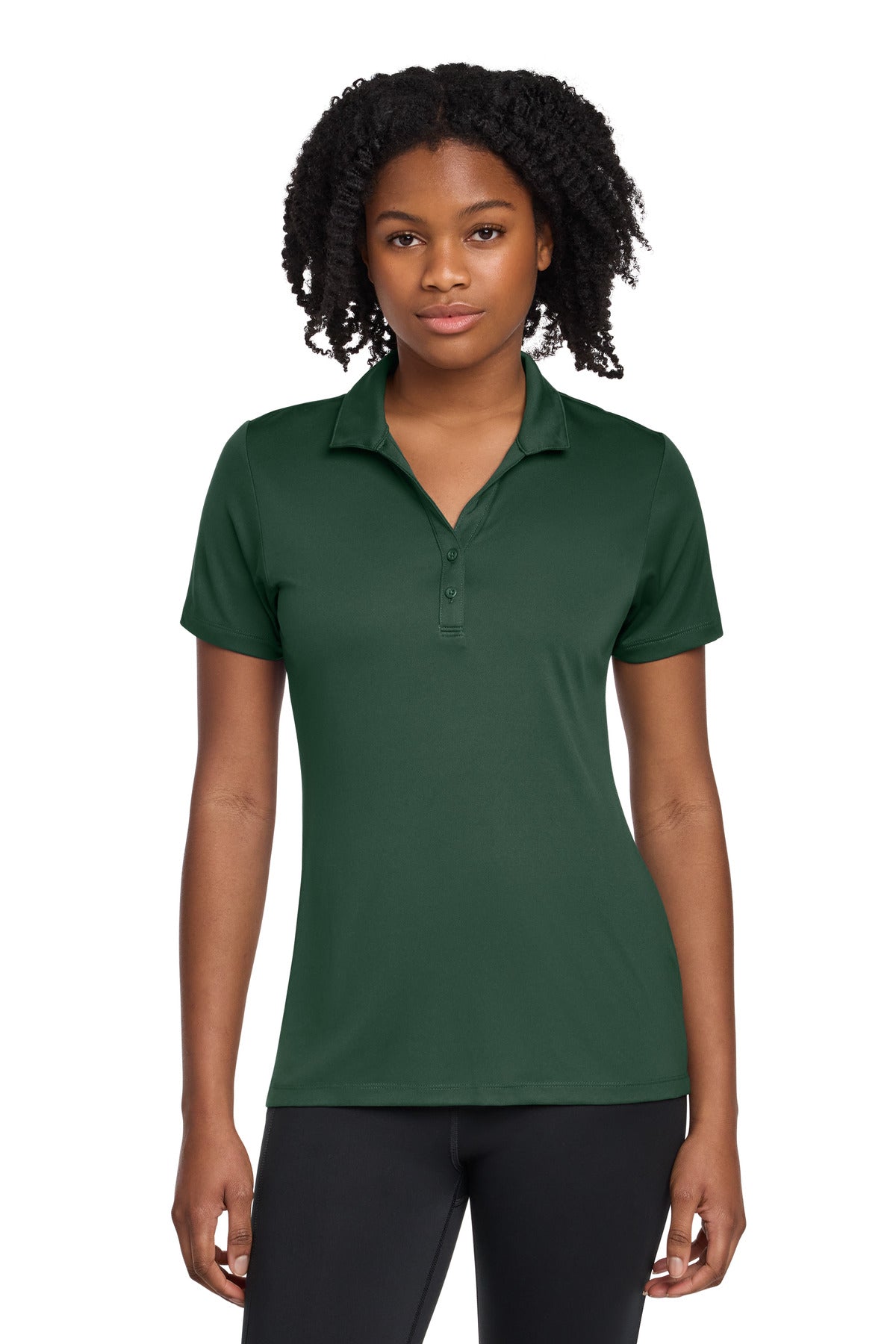 Custom logo Sport-Tek® Women's PosiCharge® Re-Compete Polo LST725 in Forest Green