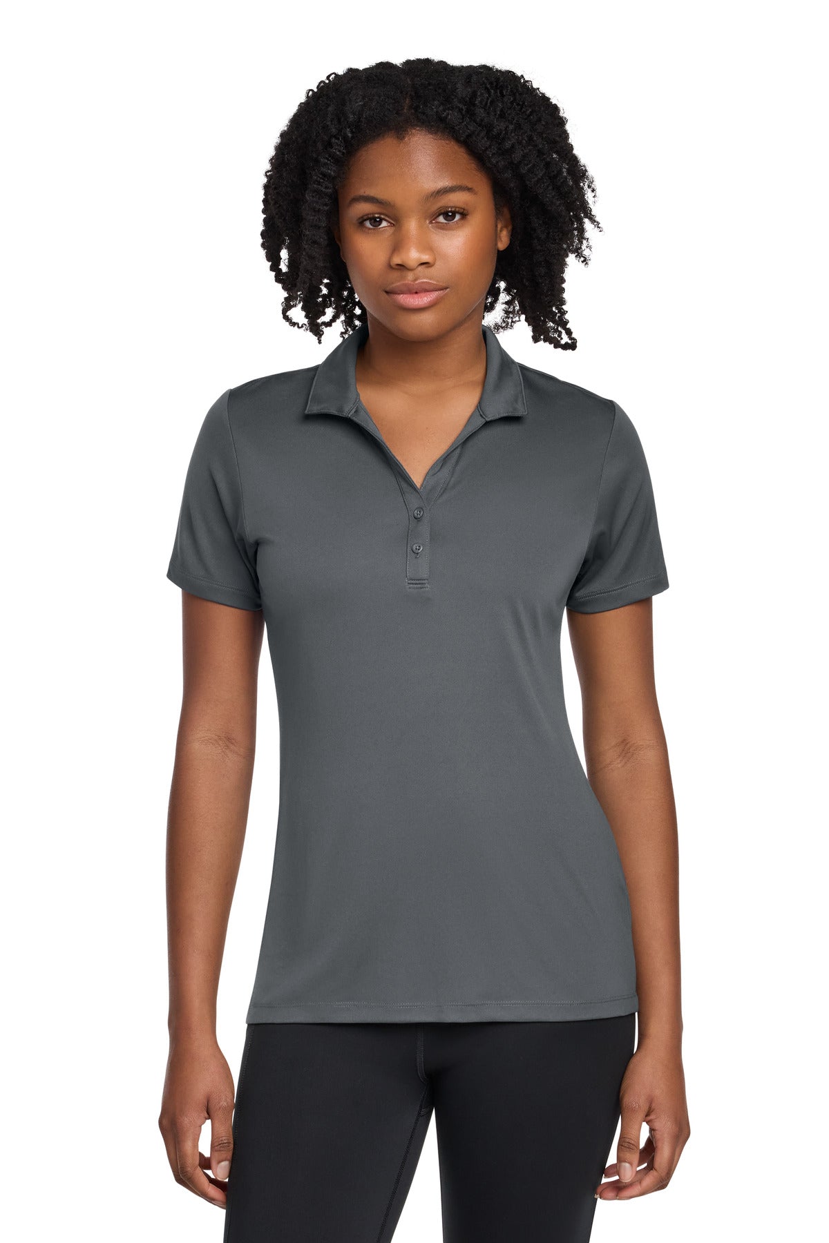 Custom logo Sport-Tek® Women's PosiCharge® Re-Compete Polo LST725 in Iron Grey