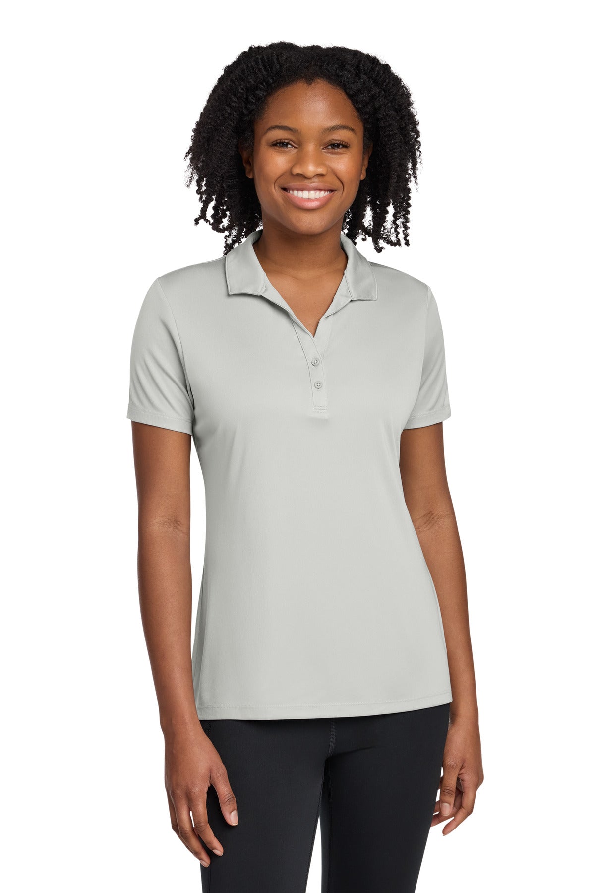 Custom logo Sport-Tek® Women's PosiCharge® Re-Compete Polo LST725 in Silver