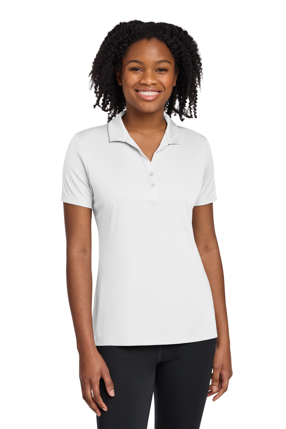 Custom logo Sport-Tek® Women's PosiCharge® Re-Compete Polo LST725 in White
