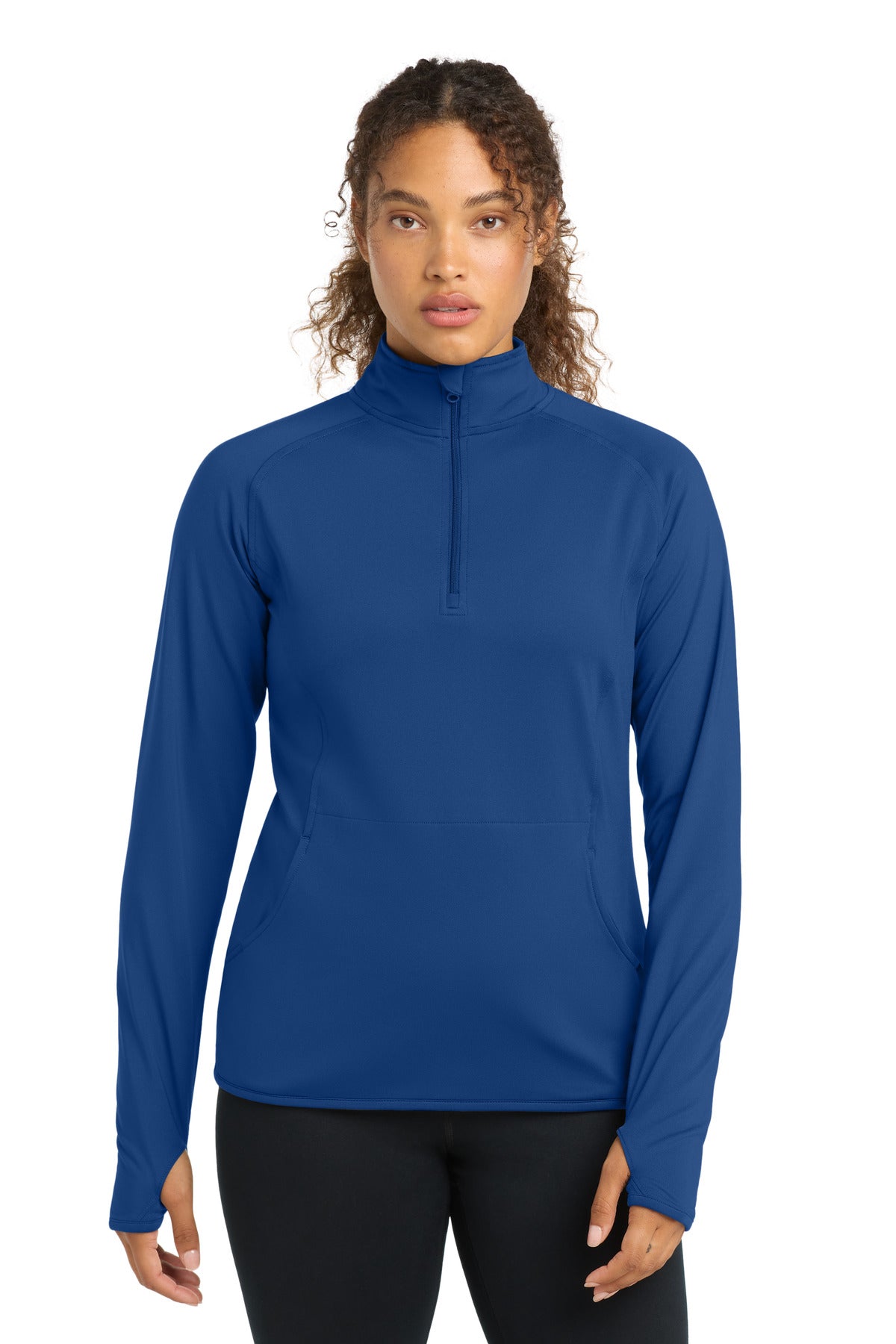 Custom logo Sport-Tek® Women's Sport-Wick® Stretch 1/4-Zip Pullover. LST850 in True Royal