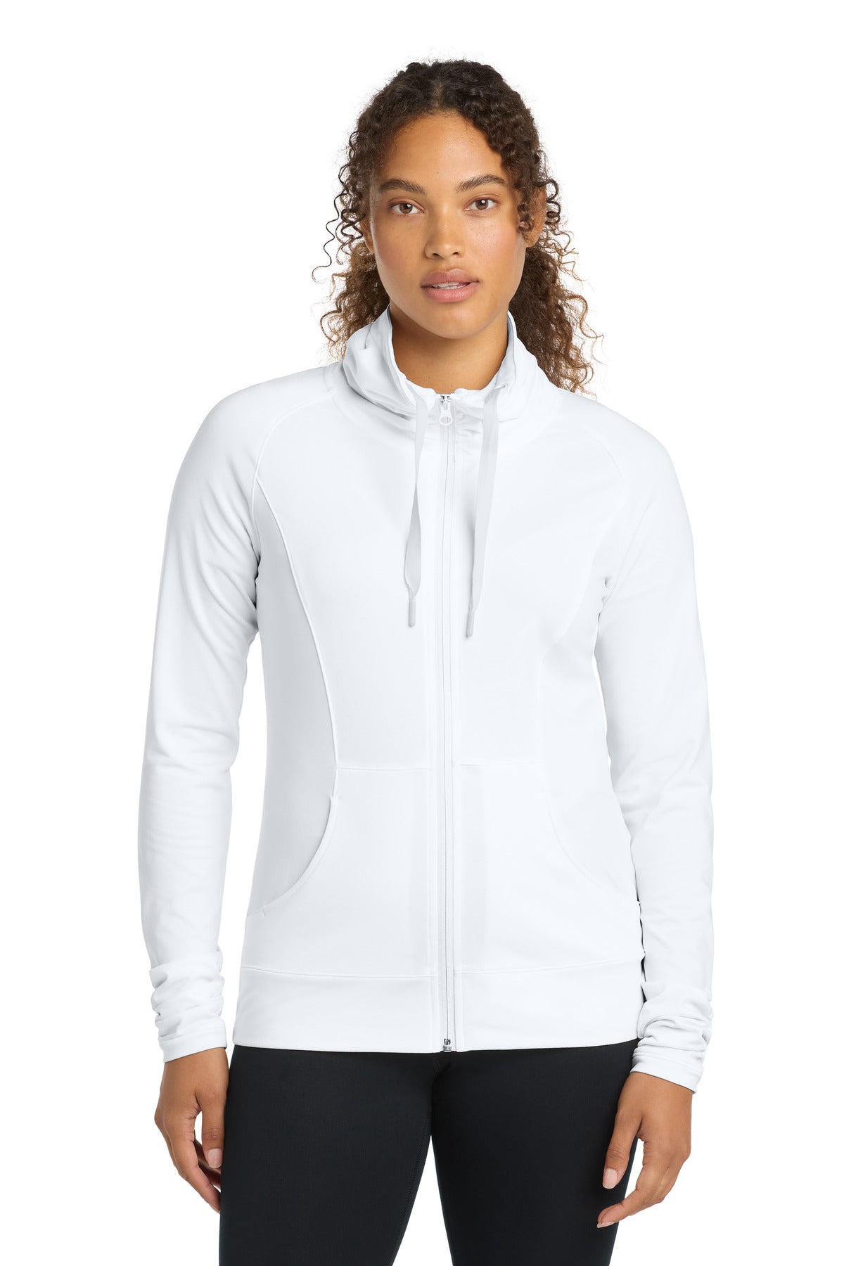 Custom logo Sport-Tek® Women's Sport-Wick® Stretch Full-Zip Jacket. LST852 in White