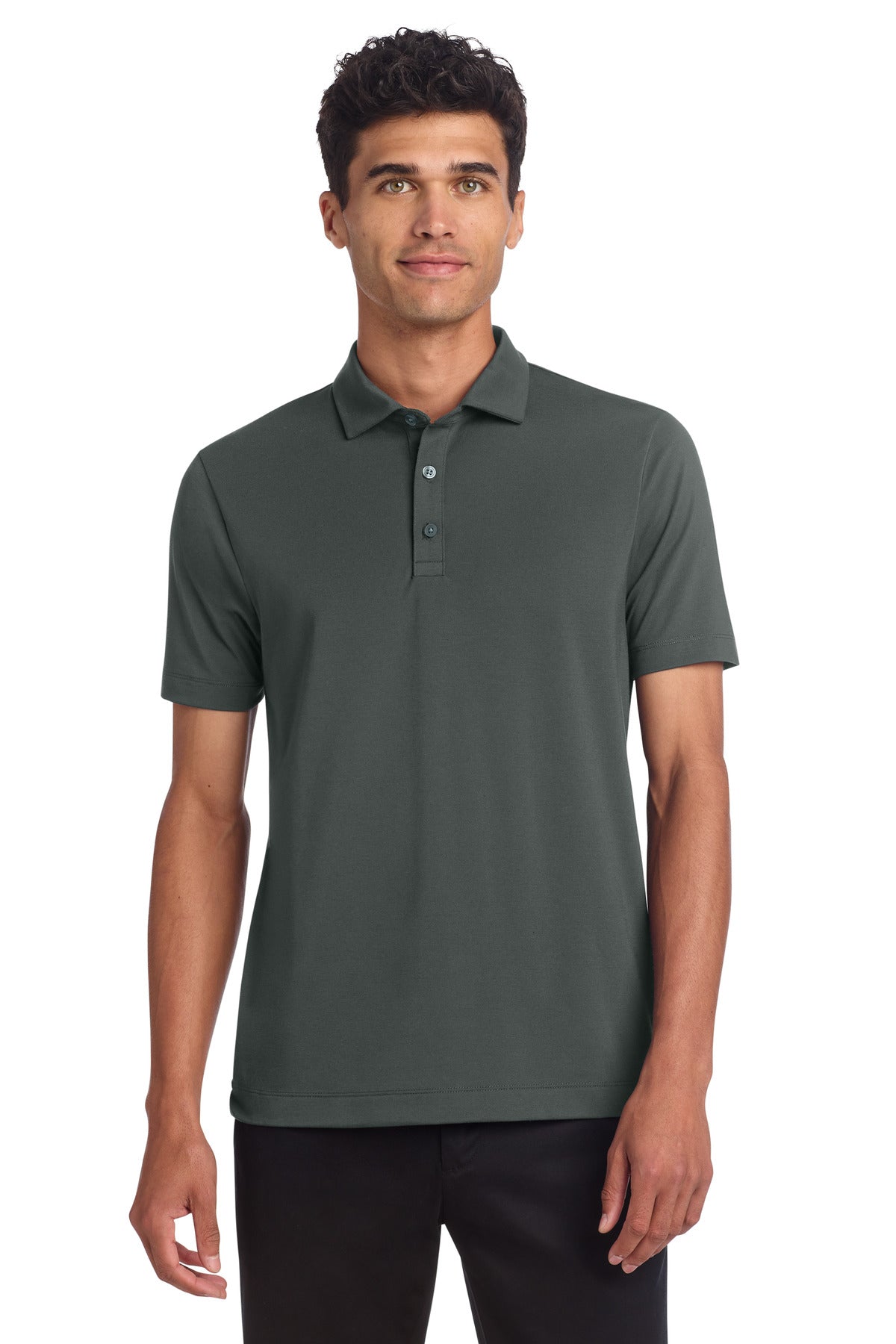 Custom logo Mercer+Mettle® Stretch Jersey Polo MM1014 in Anchor Grey