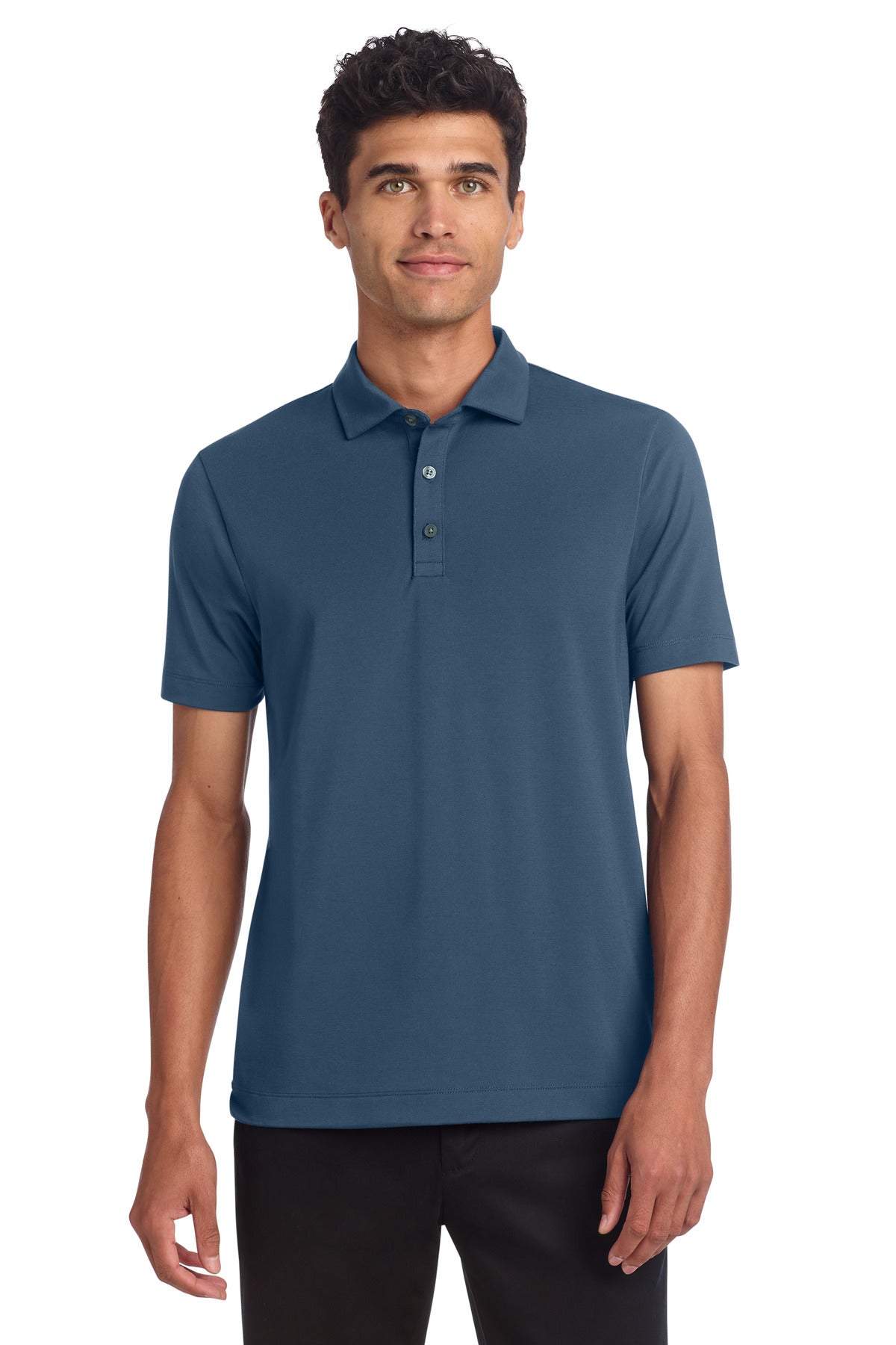 Custom logo Mercer+Mettle® Stretch Jersey Polo MM1014 in Insignia Blue