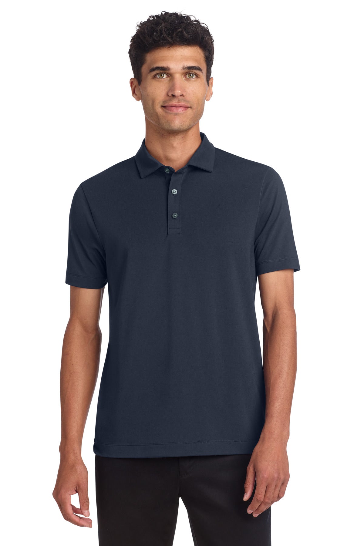 Custom logo Mercer+Mettle® Stretch Jersey Polo MM1014 in Night Navy