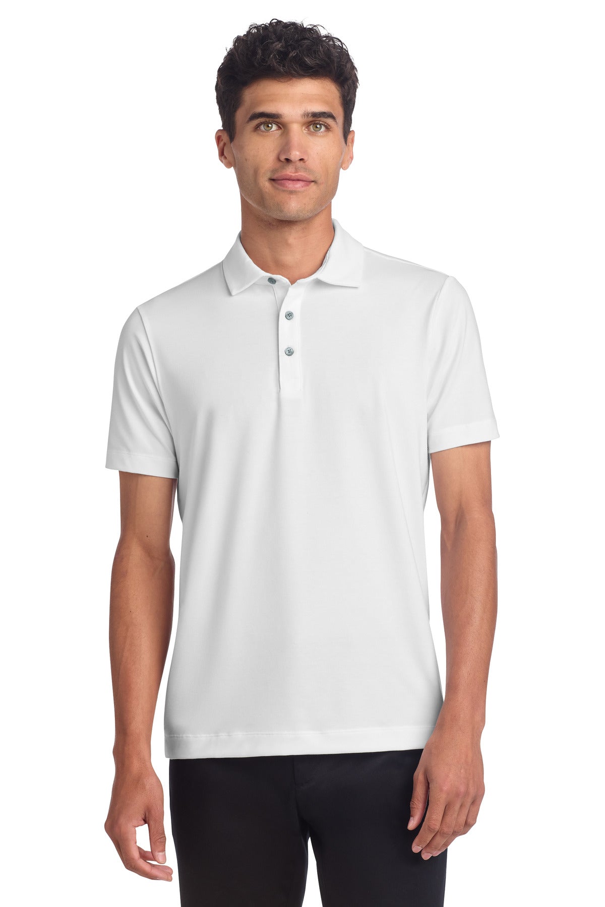 Custom logo Mercer+Mettle® Stretch Jersey Polo MM1014 in White