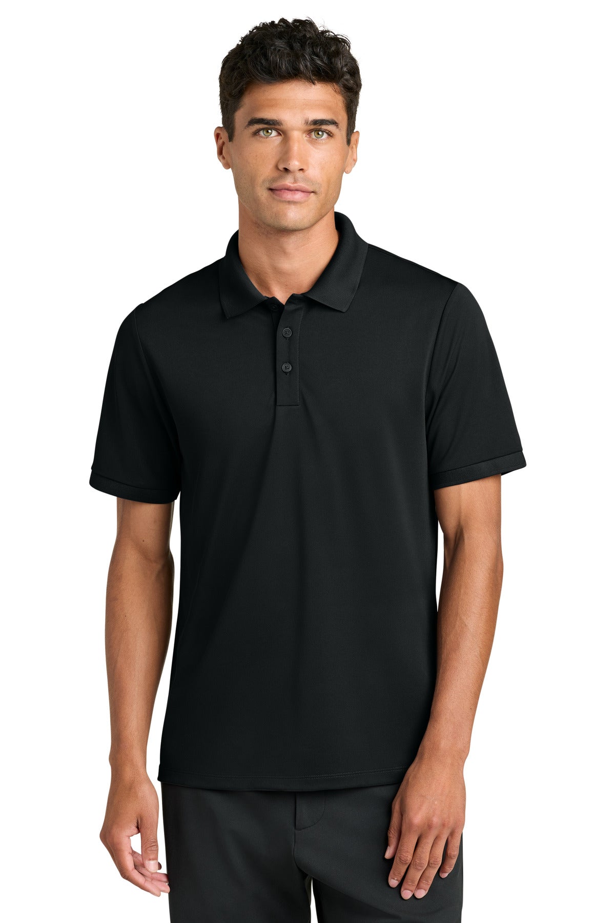 Custom logo Mercer+Mettle® Everyday Performance Polo MM1030 in Deep Black